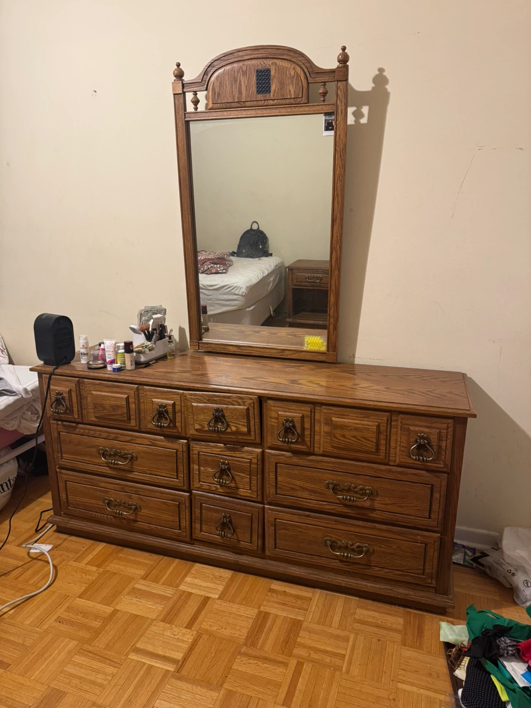 Wooden Dresser with Mirror