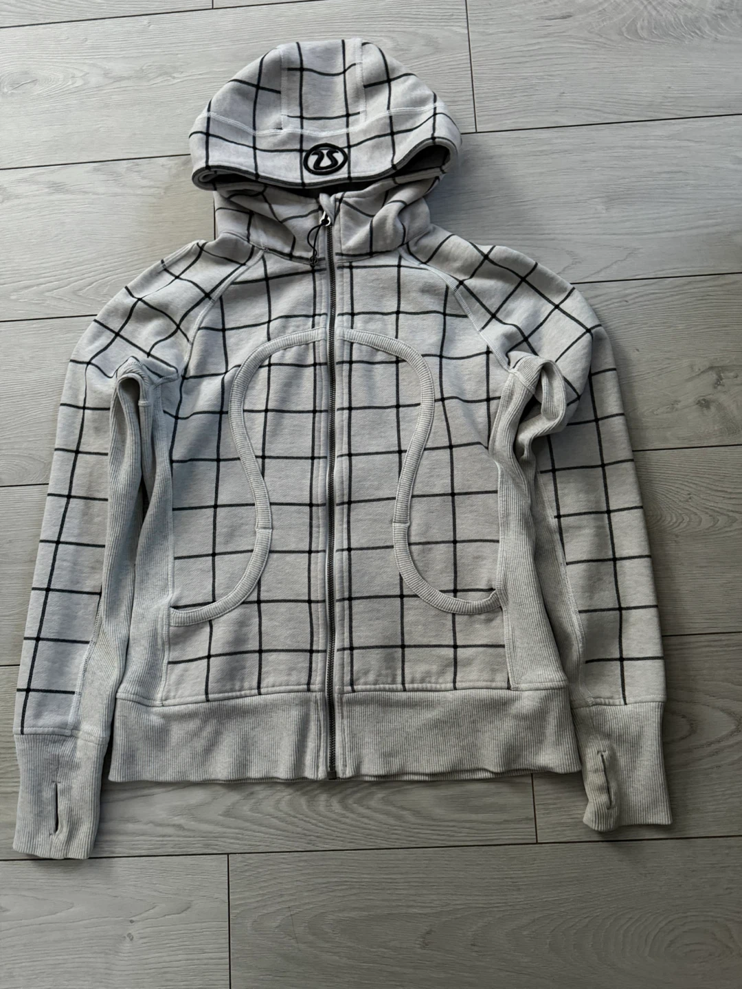 Lululemon Grey Grid Full Zip Hoodie