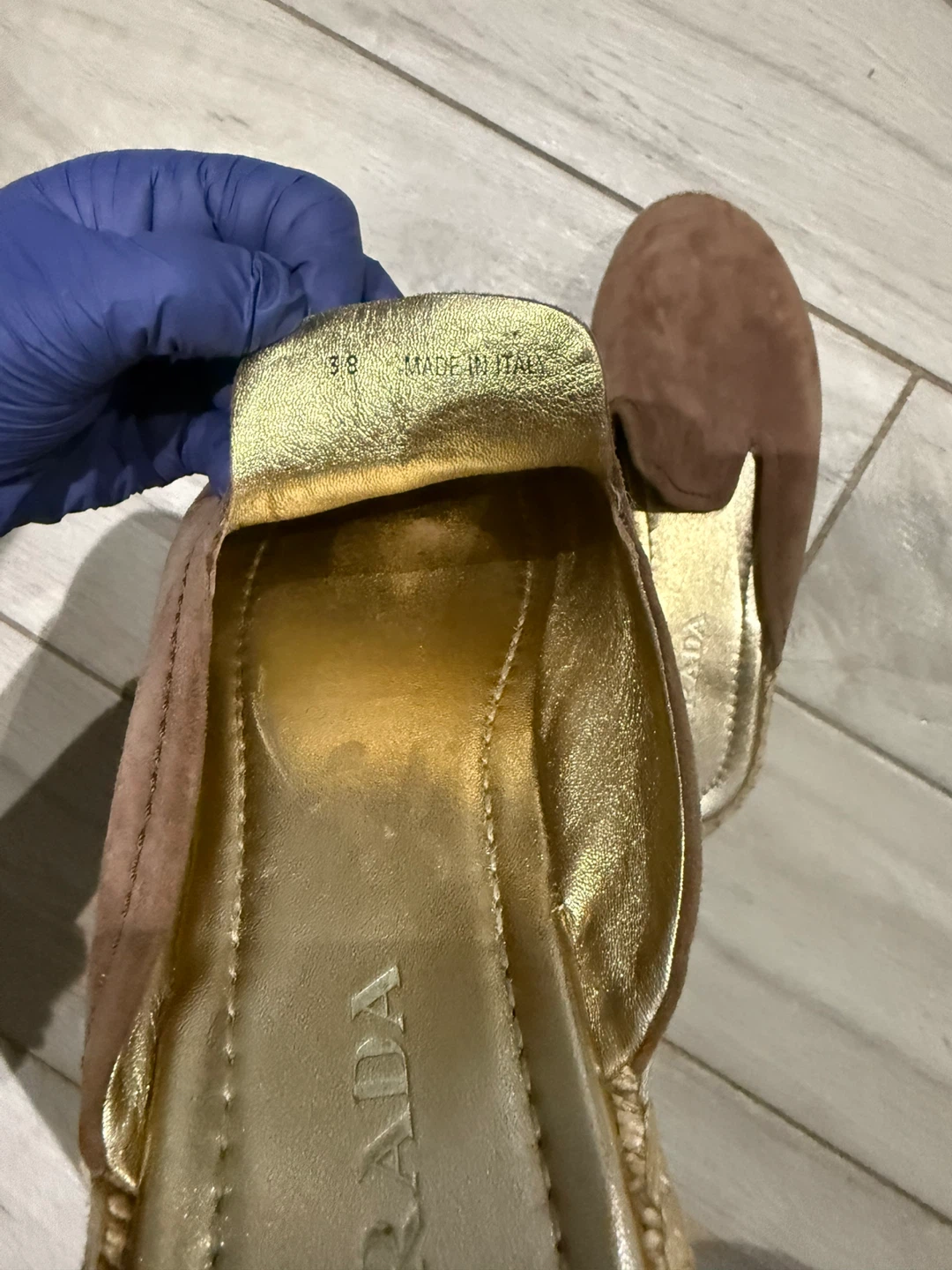 Prada Women's Brown Suede Mules Espadrille Flats Size 38 - photo 2