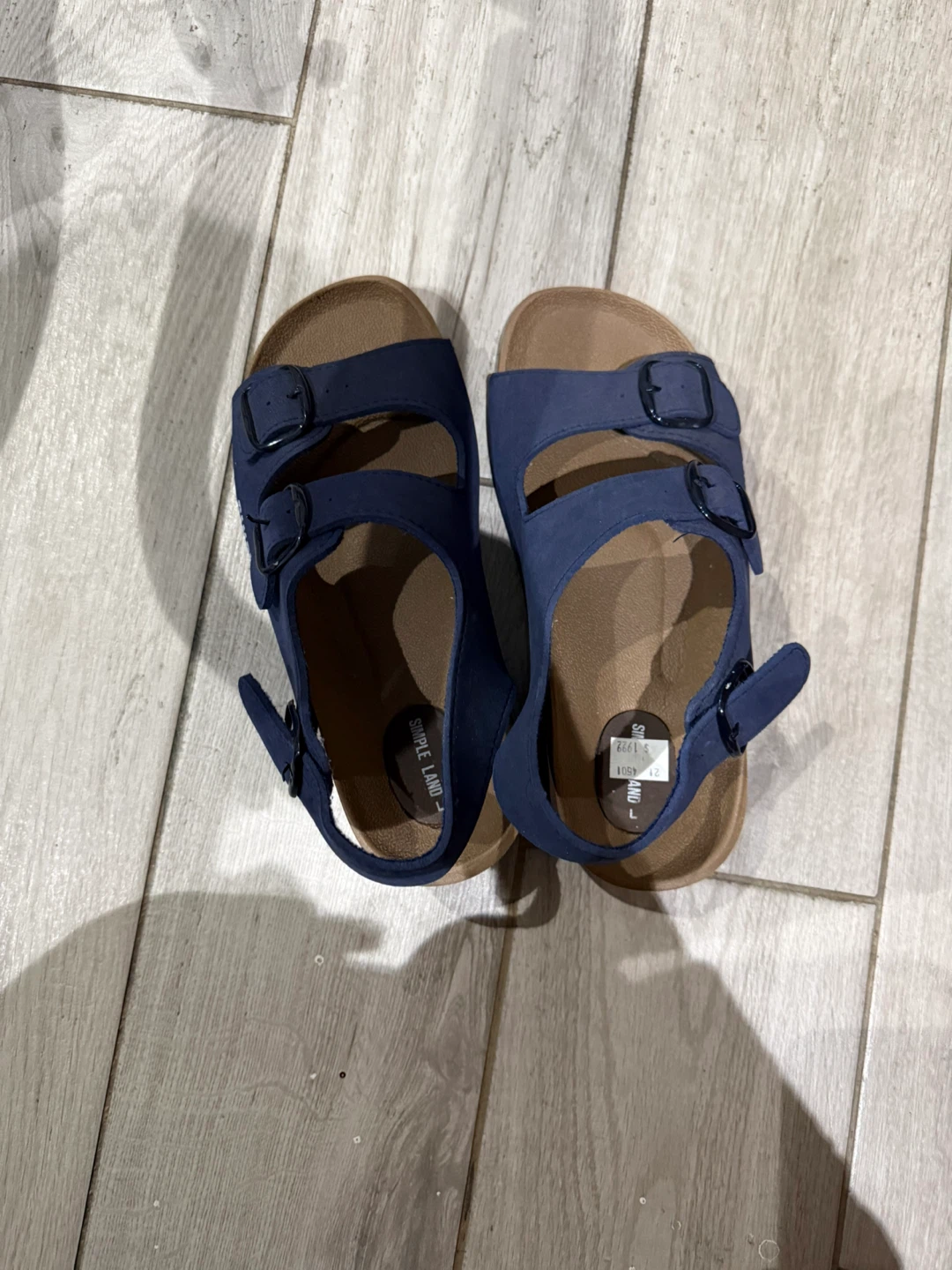Simple Land Navy Blue Sandals with Buckles