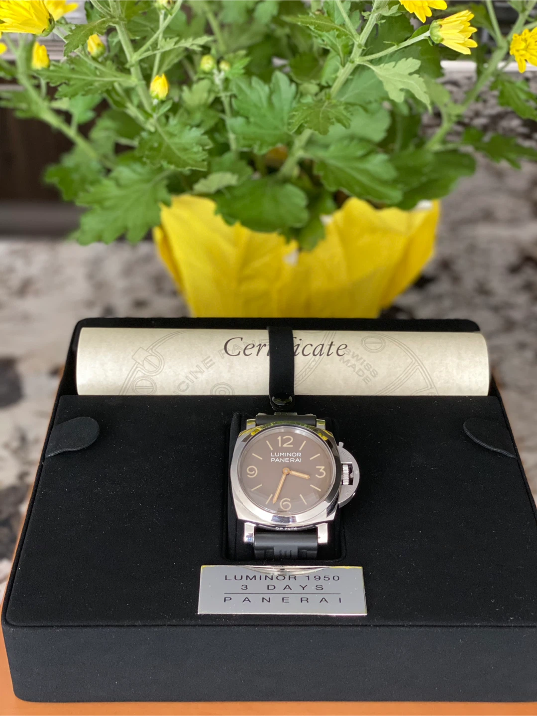 Panerai Luminor 1950 Acciao Brown Dial Men's Watch