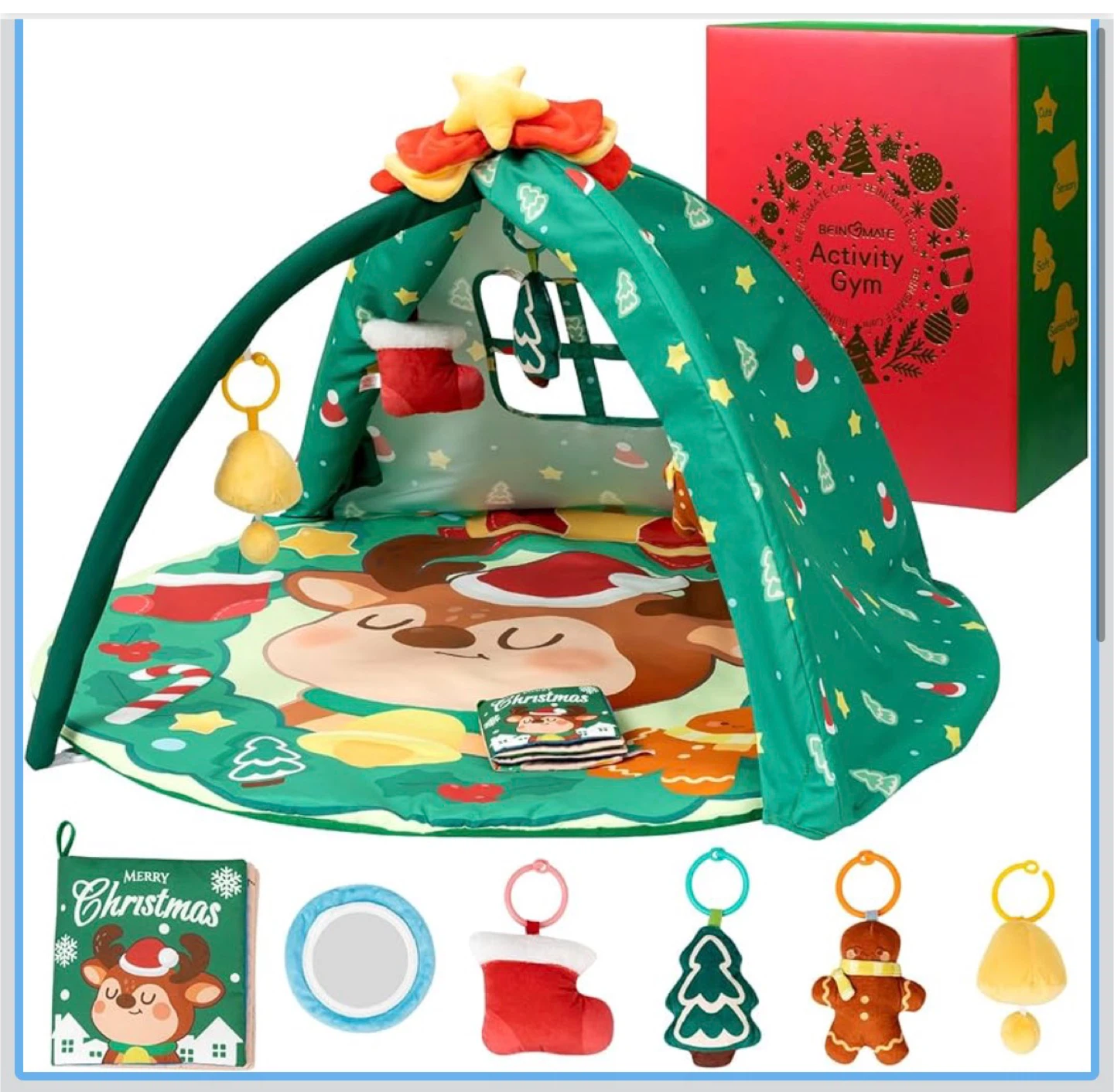 Baby Activity Gym with Christmas Reindeer Theme
