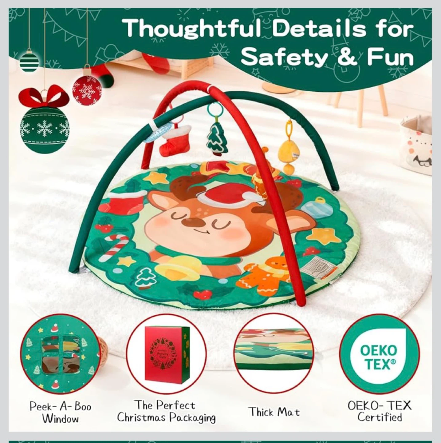 Baby Activity Gym with Christmas Reindeer Theme - photo 3