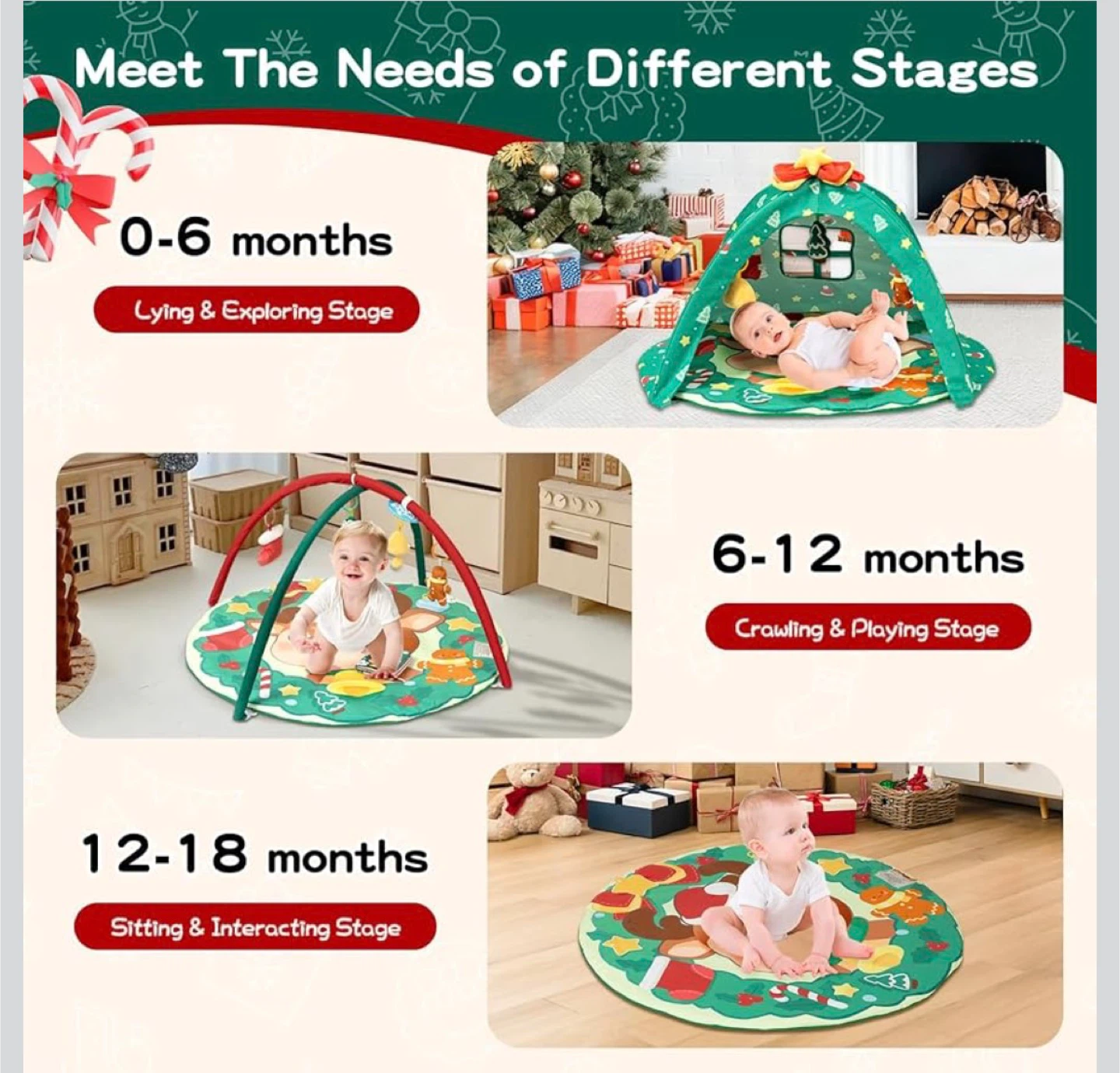 Baby Activity Gym with Christmas Reindeer Theme - photo 2