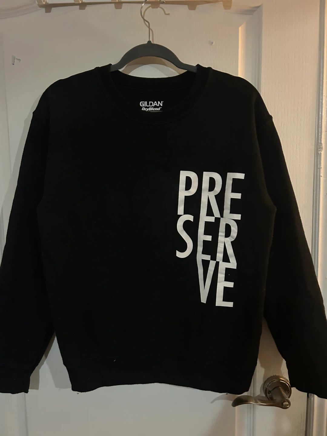 Black Crewneck Sweatshirt Gildan DryBlend - Size S