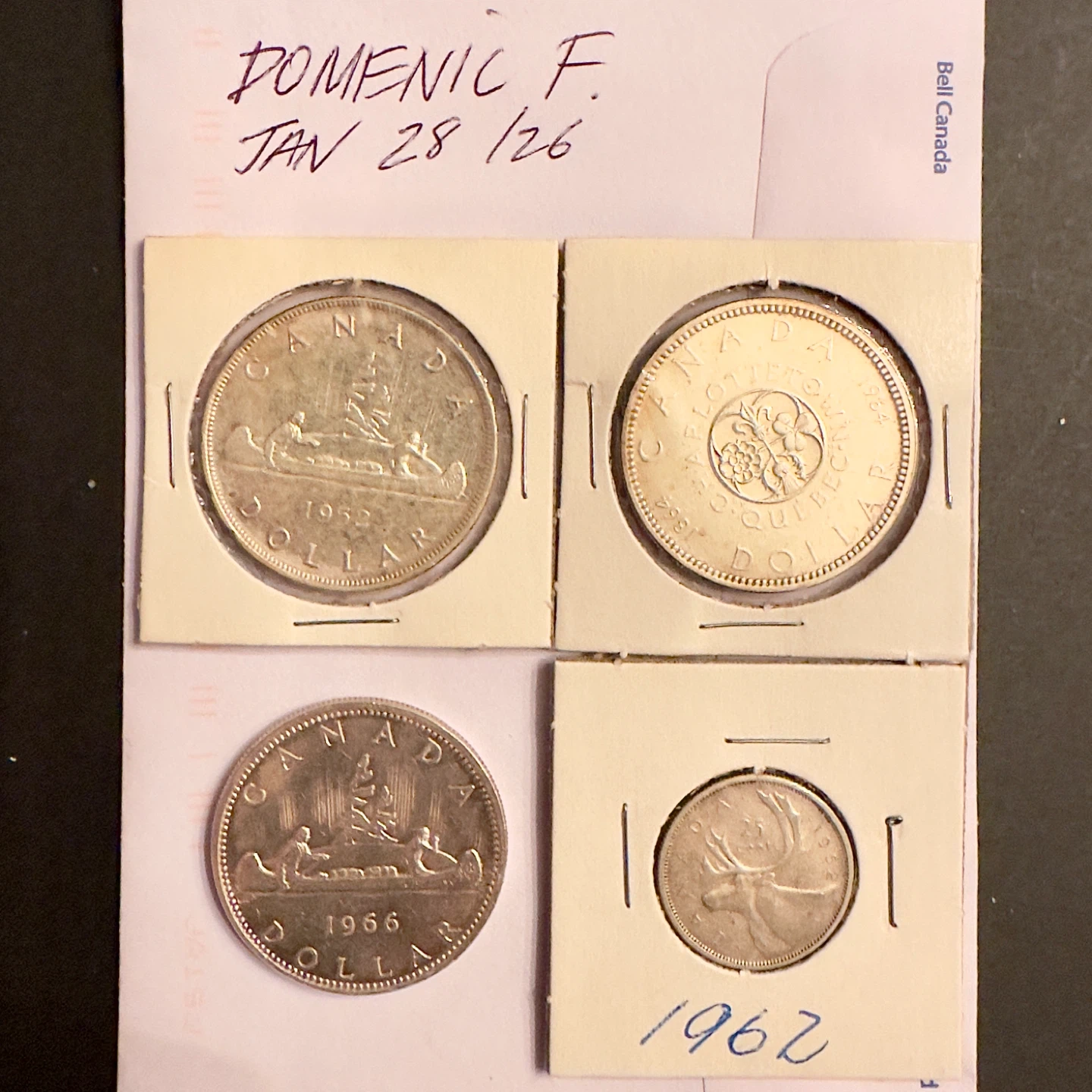 4 Canadian Silver Coins (1952, 1962, 1964, 1966)