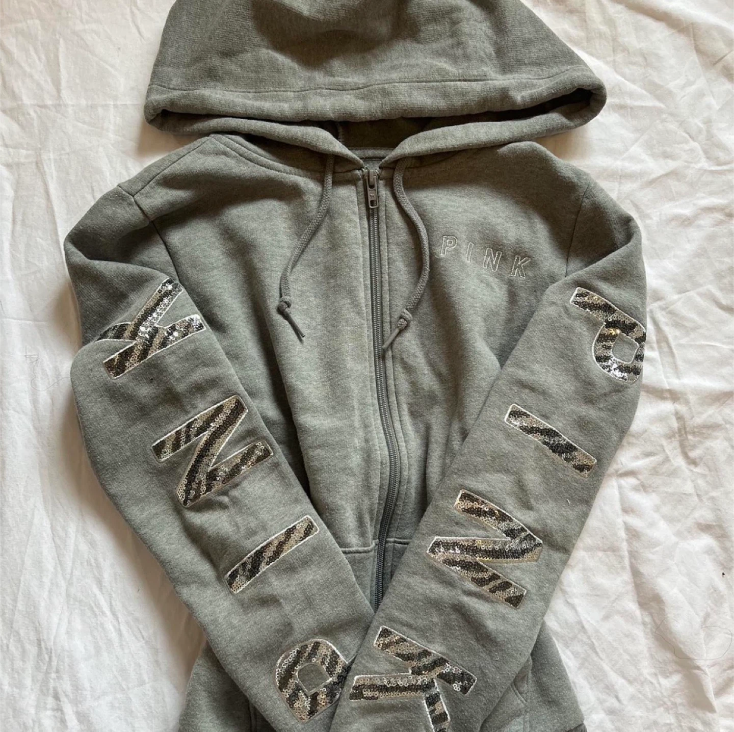 Victoria's Secret PINK Grey Zip-Up Hoodie