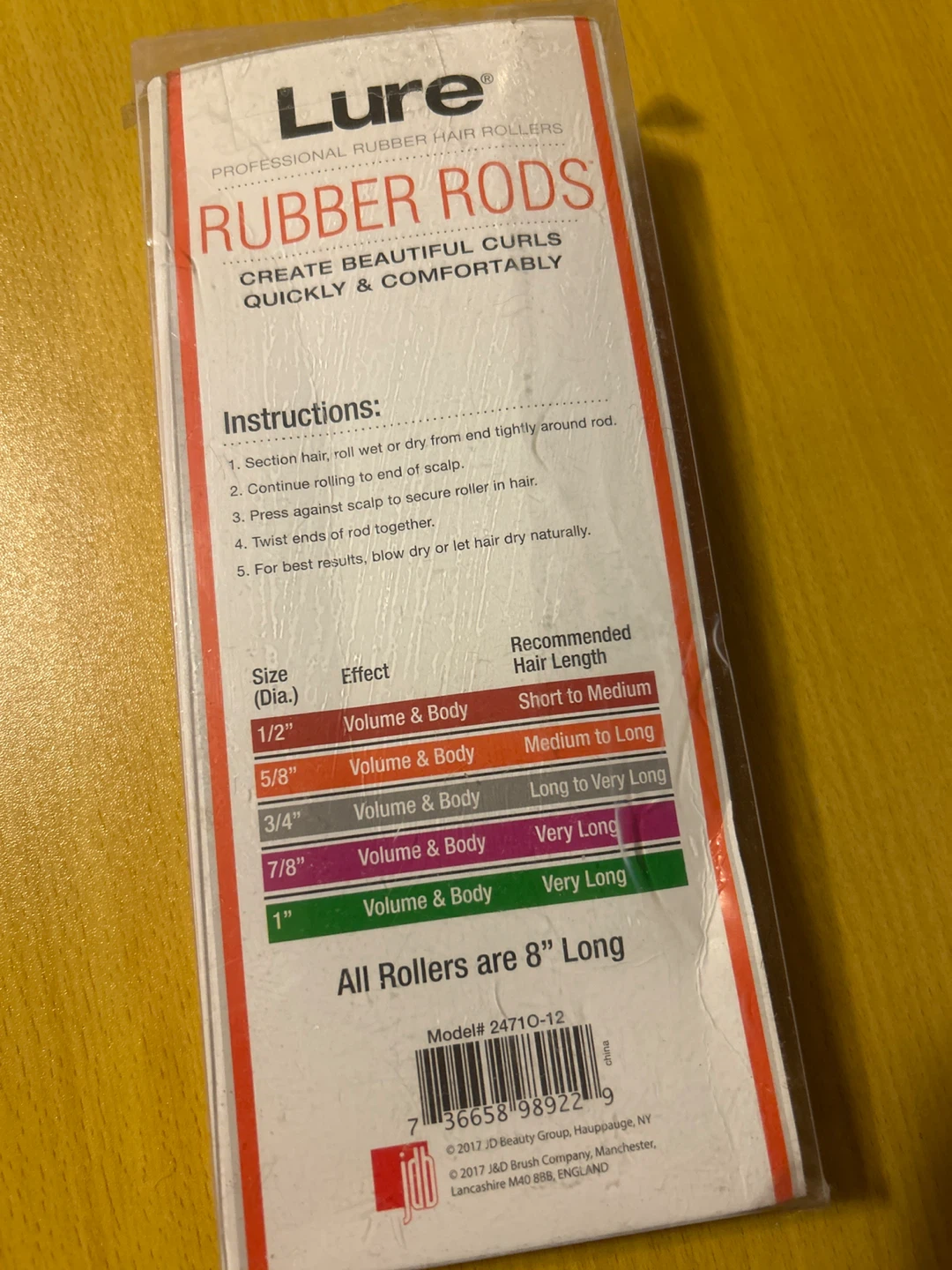 Lure Professional Rubber Hair Rollers - 5/8" Diameter - photo 2