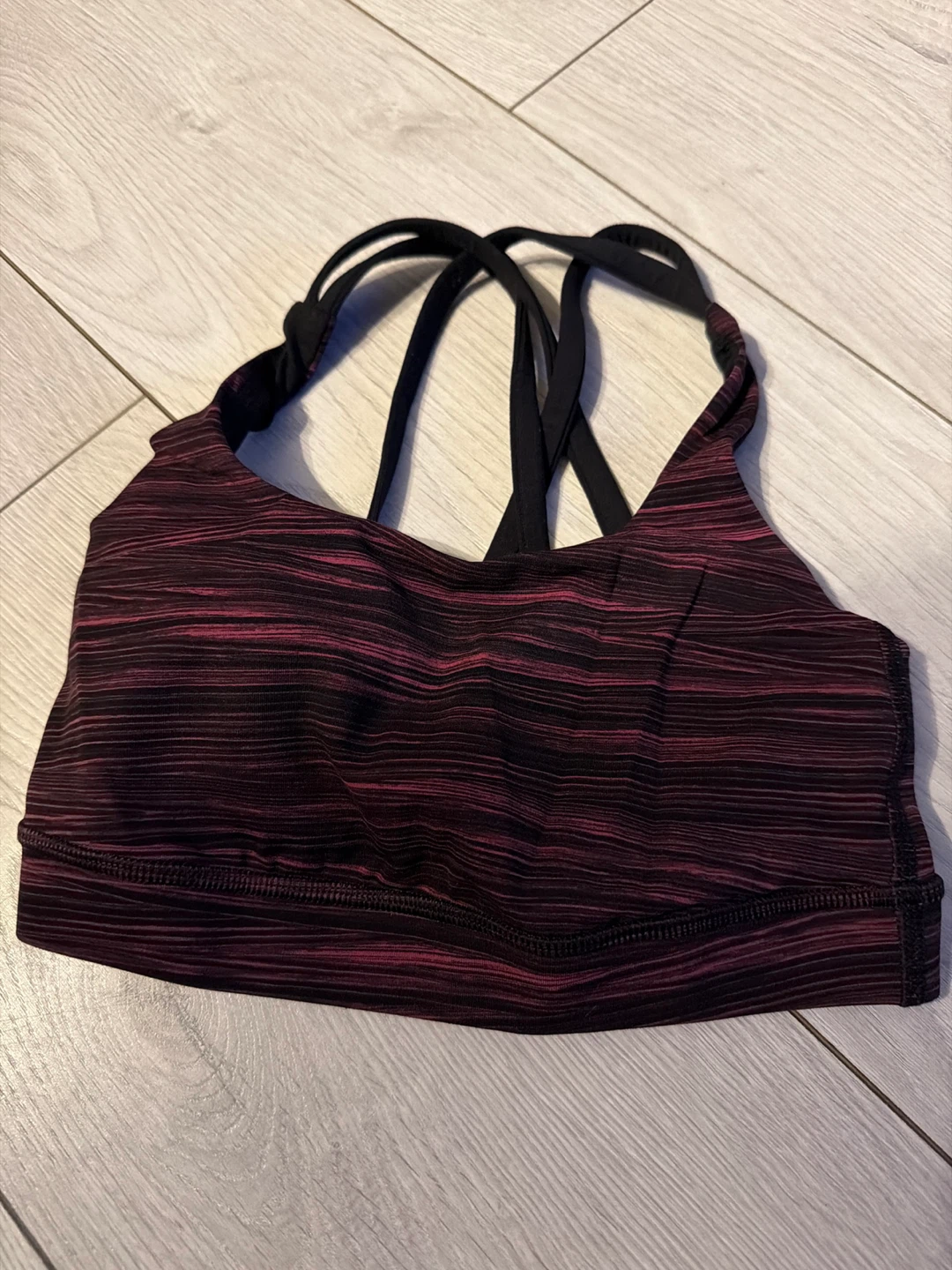 Lululemon Sports Bra - Pink/Black Stripe