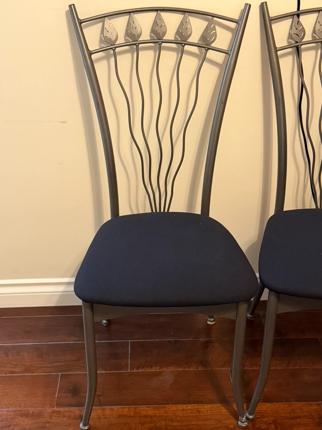 Set of 2 Dining Chairs - Dark Blue Upholstery - photo 2