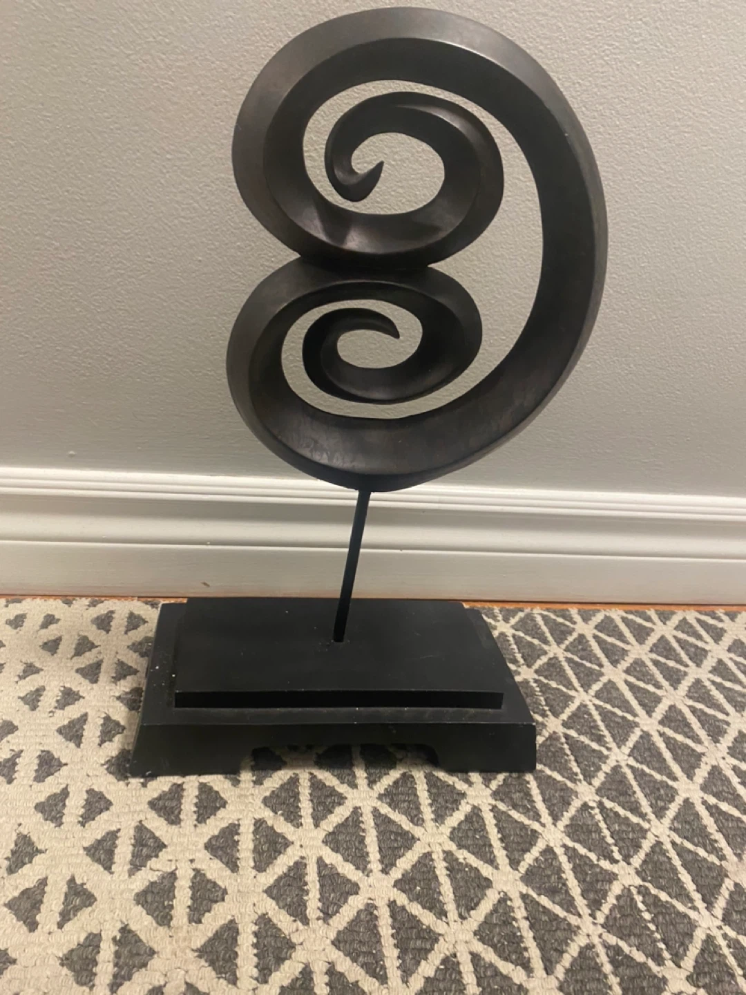 Sculptural Metal Swirl Decorative Object