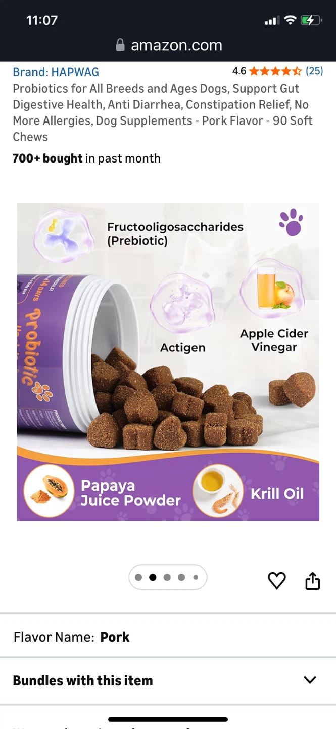 HAPWAG Probiotics Dog Supplements - Pork Flavor, 90 Chews - photo 2