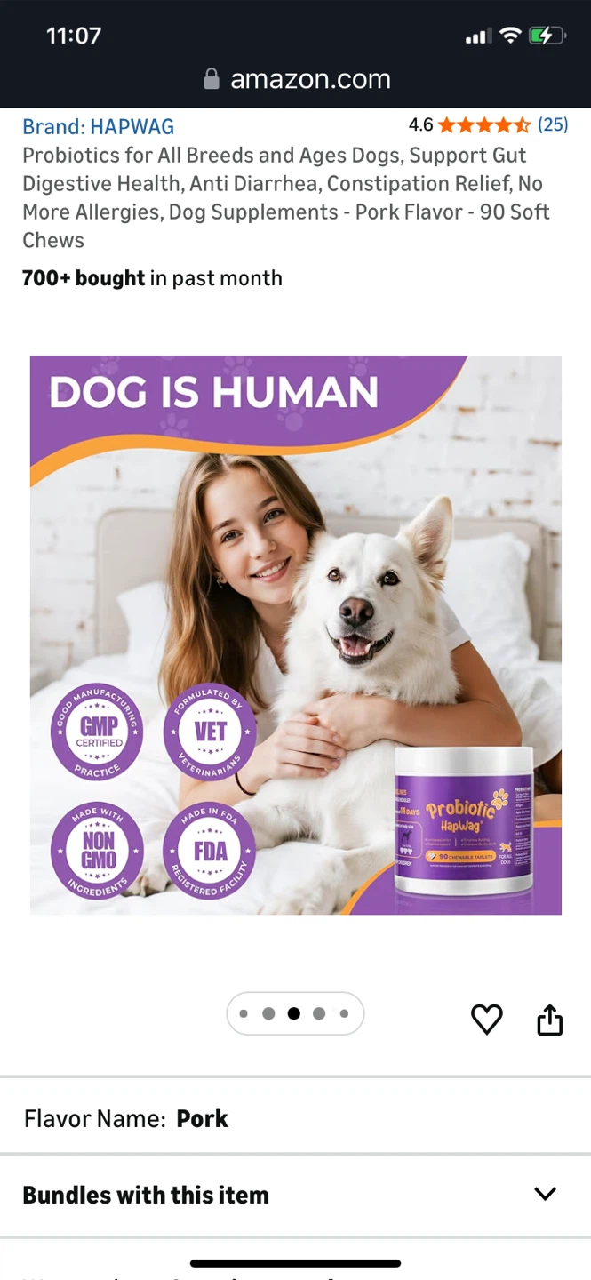 HAPWAG Probiotics Dog Supplements - Pork Flavor, 90 Chews - photo 3