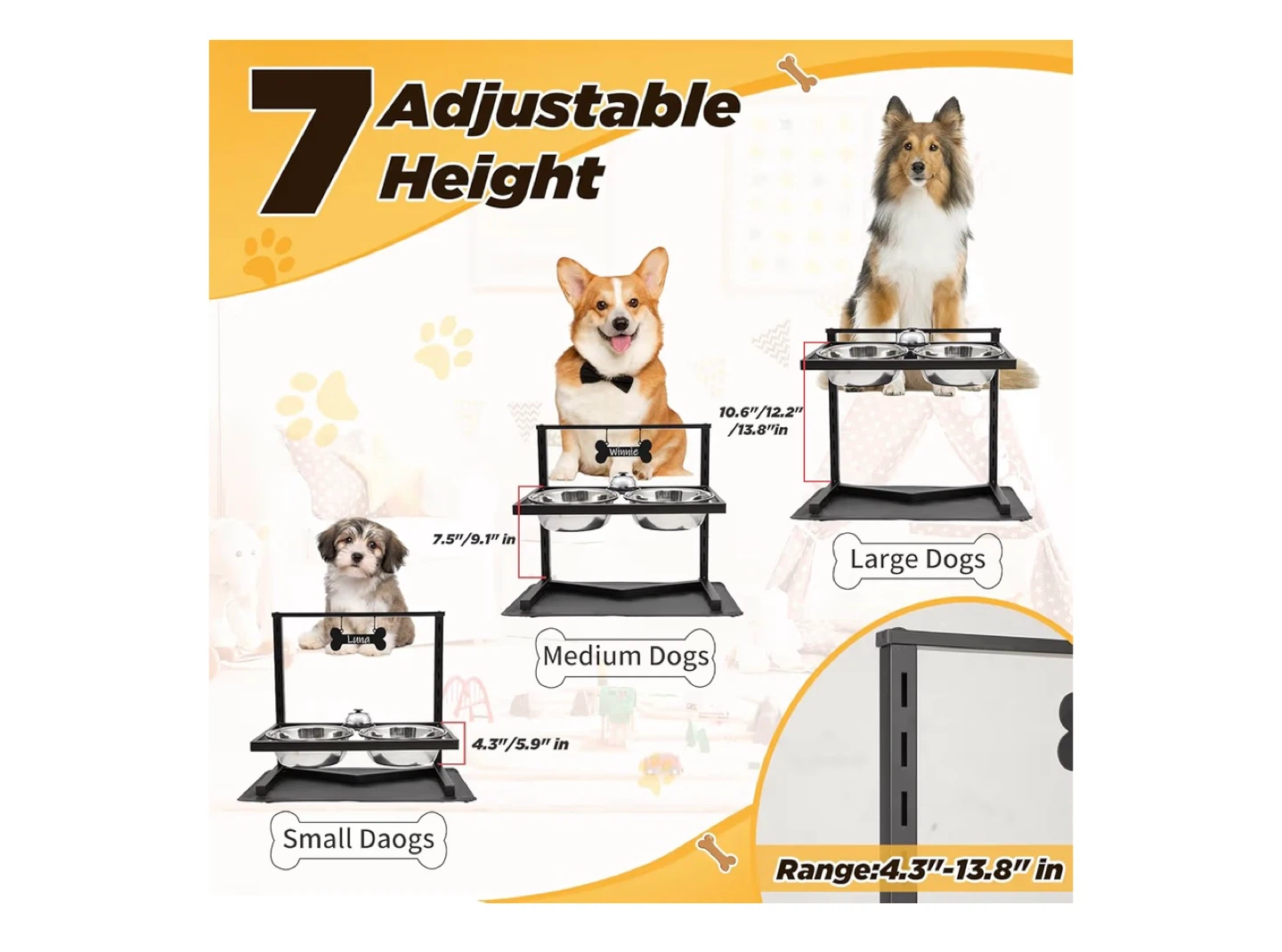 Height Adjustable Elevated Dog Bowls - photo 3