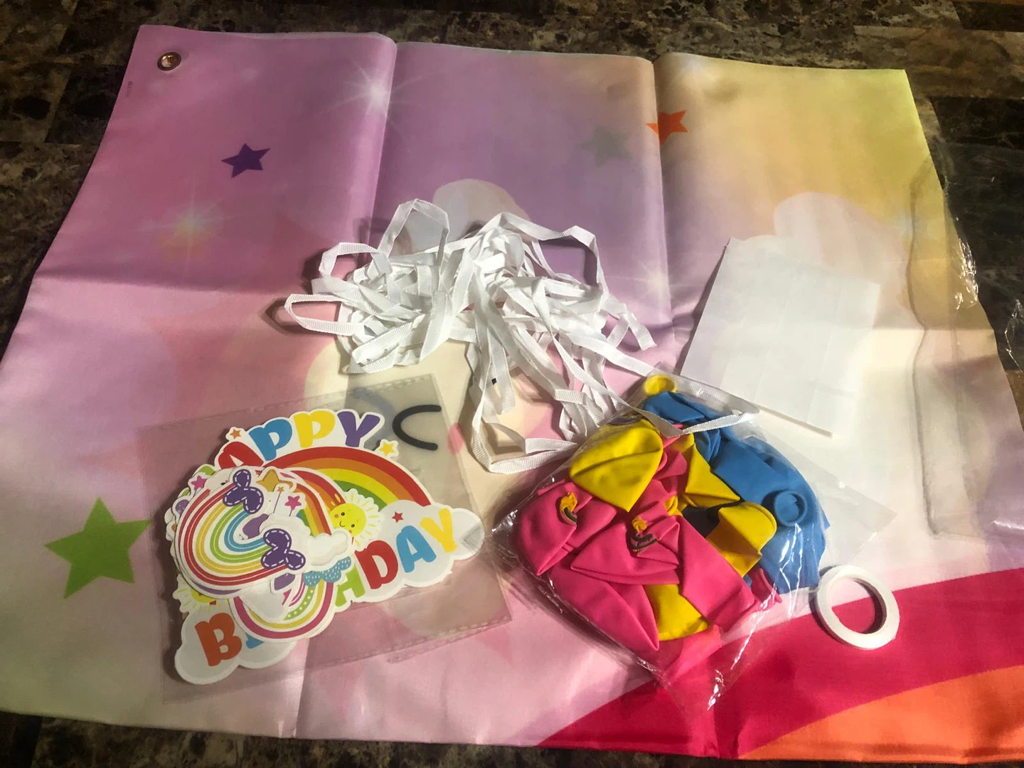 New-Rainbow Birthday Backdrop & Balloon Kit - photo 5
