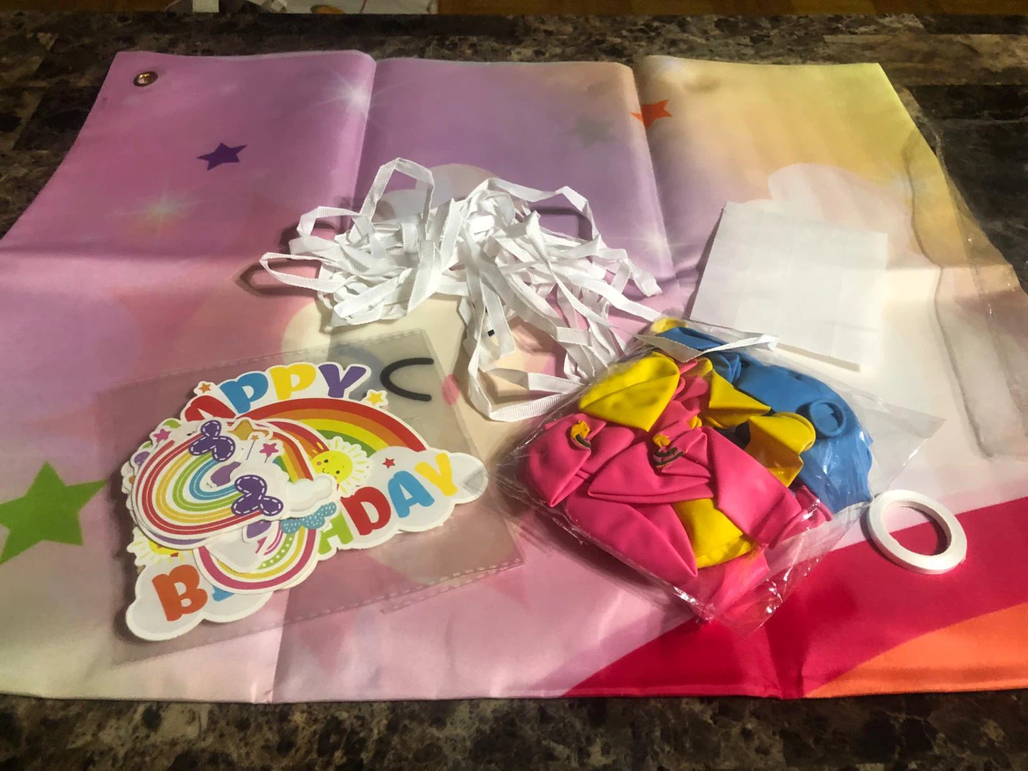 New-Rainbow Birthday Backdrop & Balloon Kit - photo 3