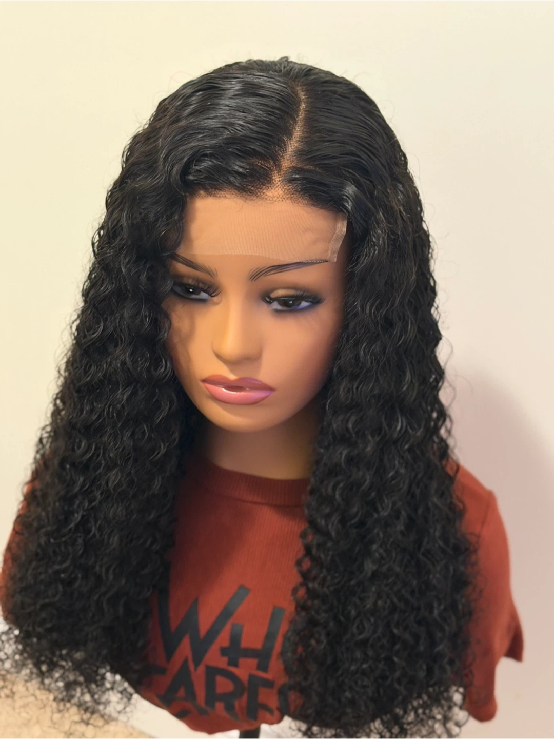 20” Black Jerry Curl Closure Wig - photo 3