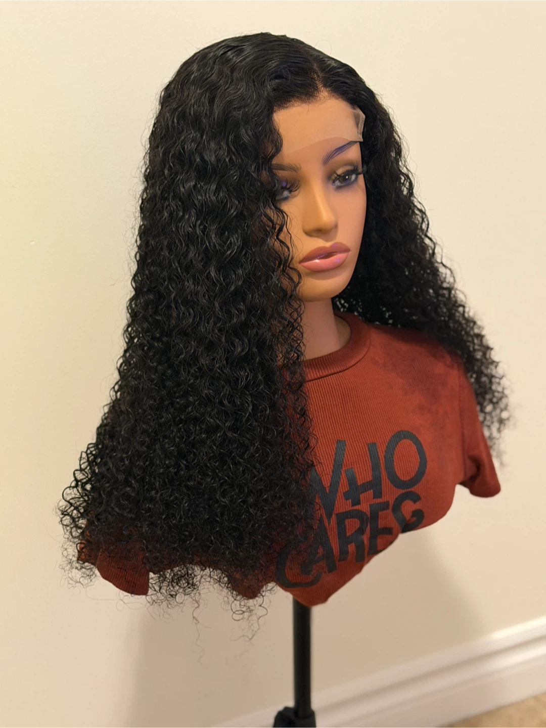 20” Black Jerry Curl Closure Wig - photo 4