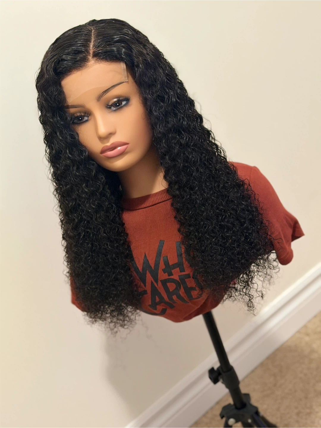 20” Black Jerry Curl Closure Wig - photo 2