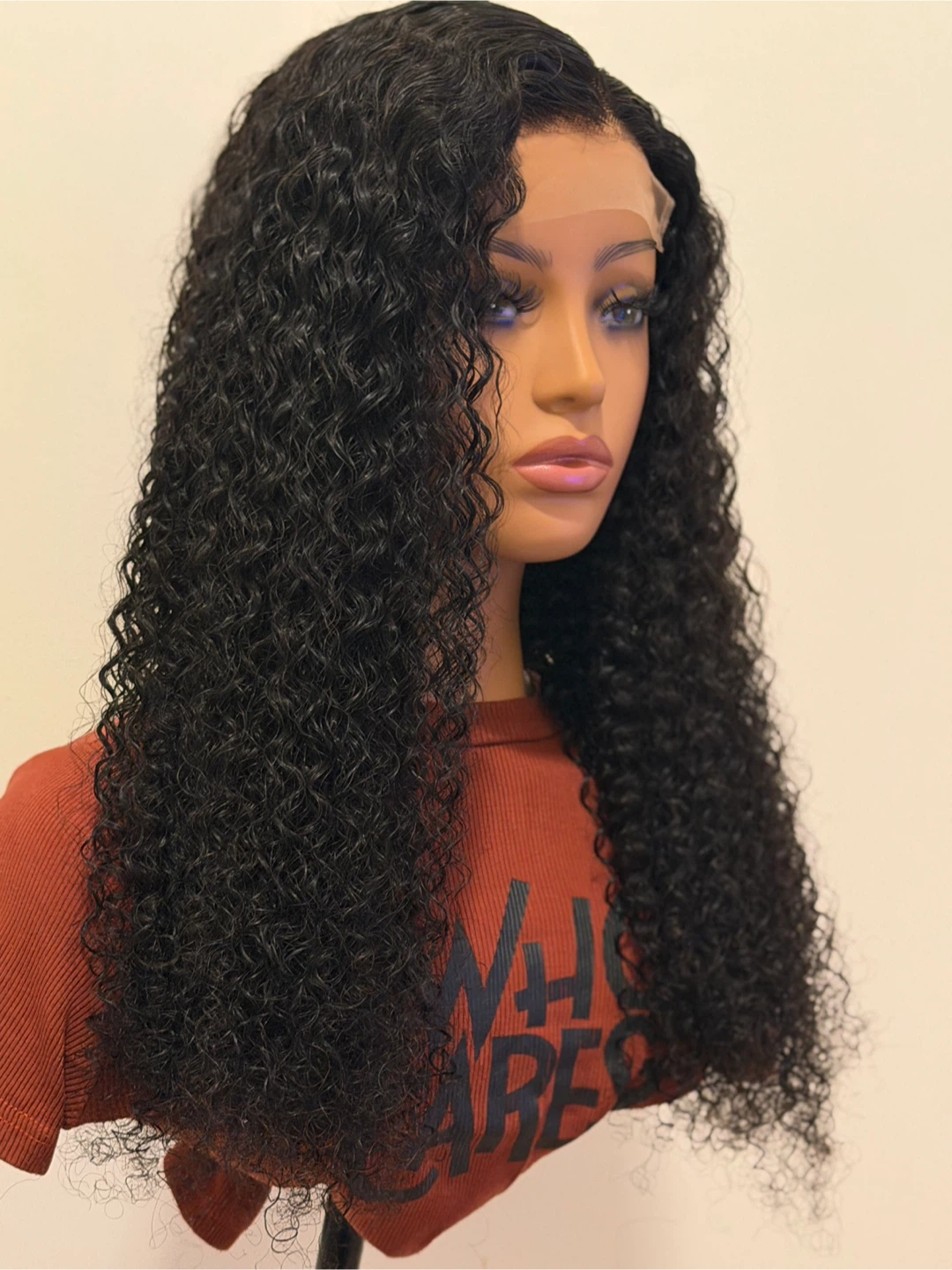 20” Black Jerry Curl Closure Wig