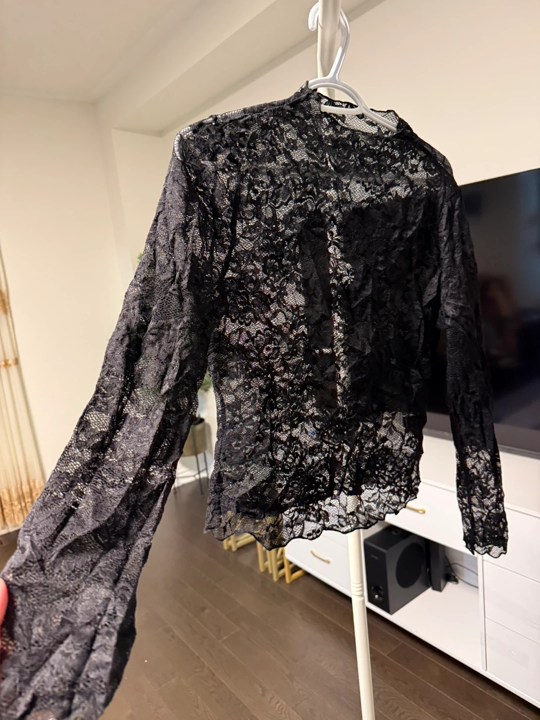 Black Lace Long Sleeve Top - photo 2
