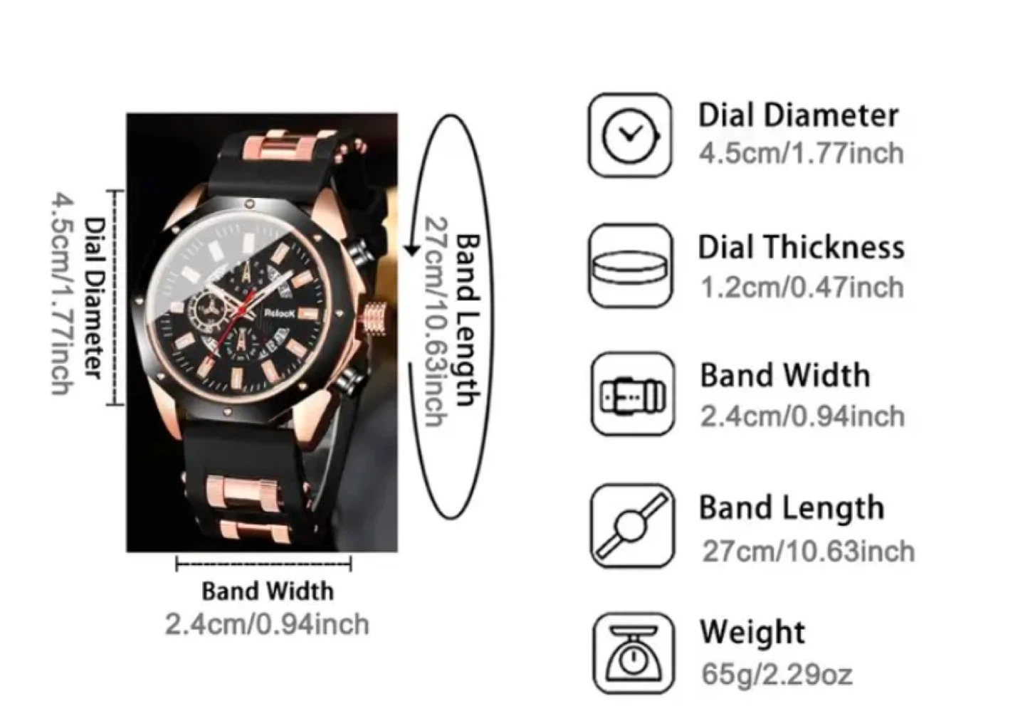 Rclock Chronograph Watch - Blue & Rose Gold - photo 5