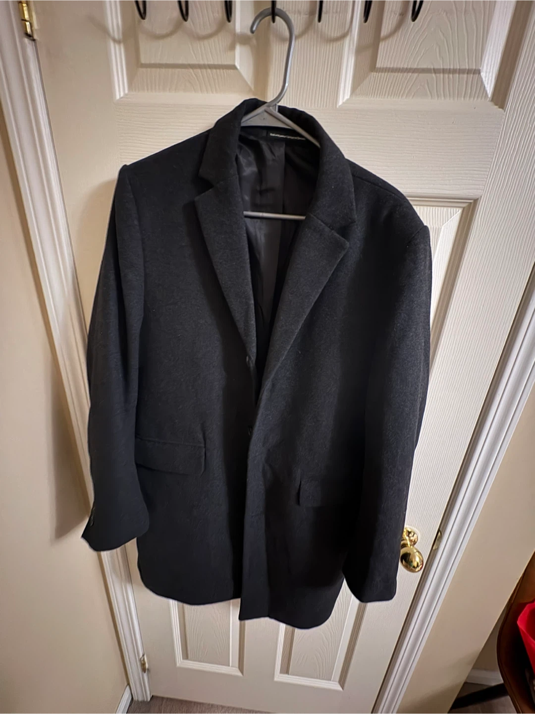 Men's Charcoal Grey Wool Blend Overcoat