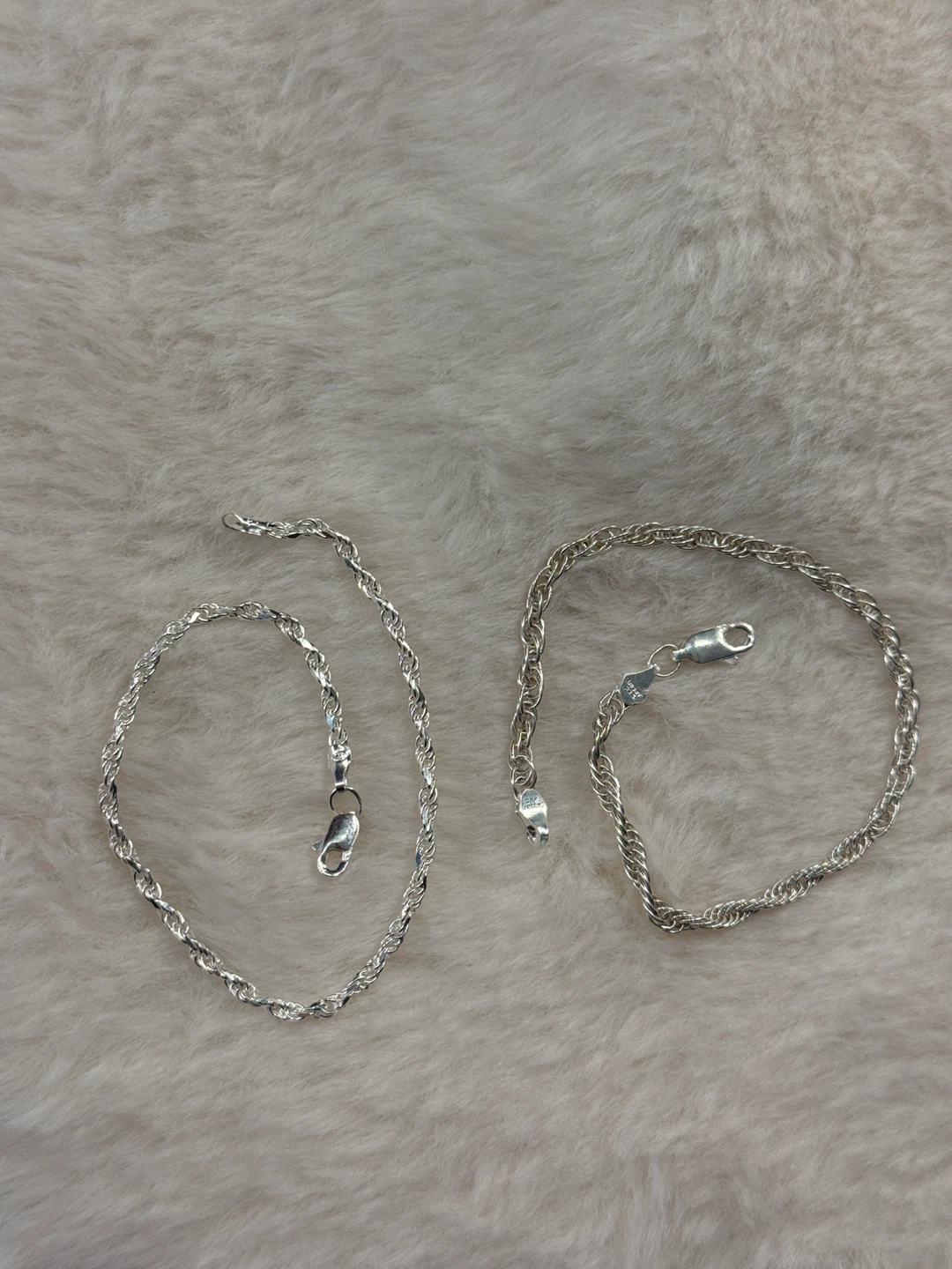 Sterling Silver Rope Chain Anklets - photo 2