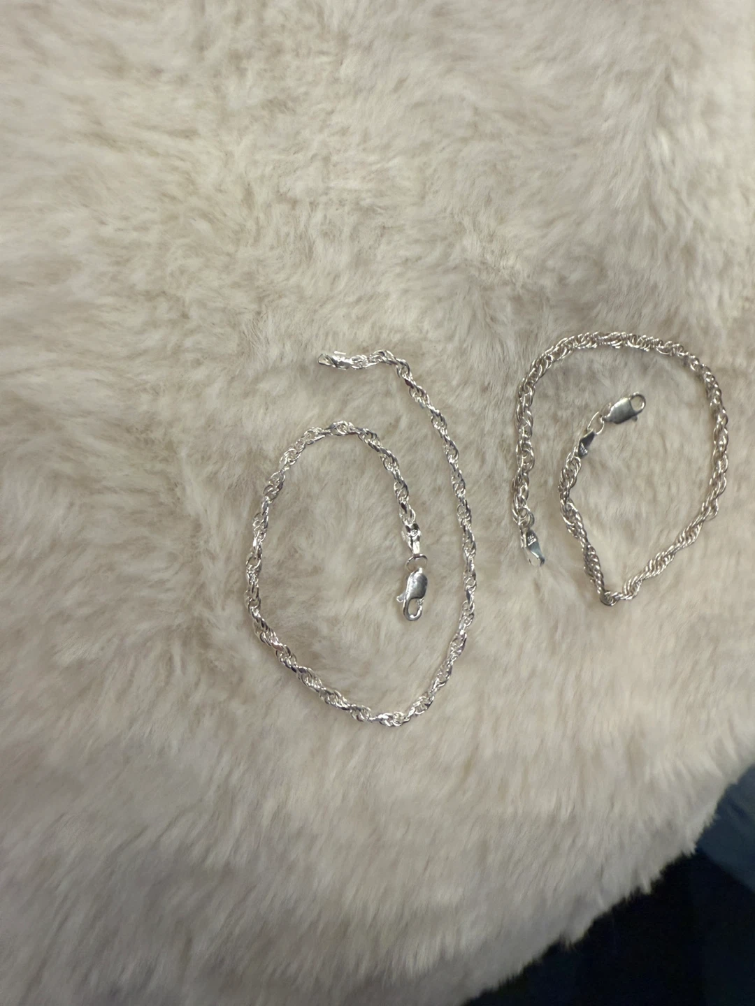 Sterling Silver Rope Chain Anklets