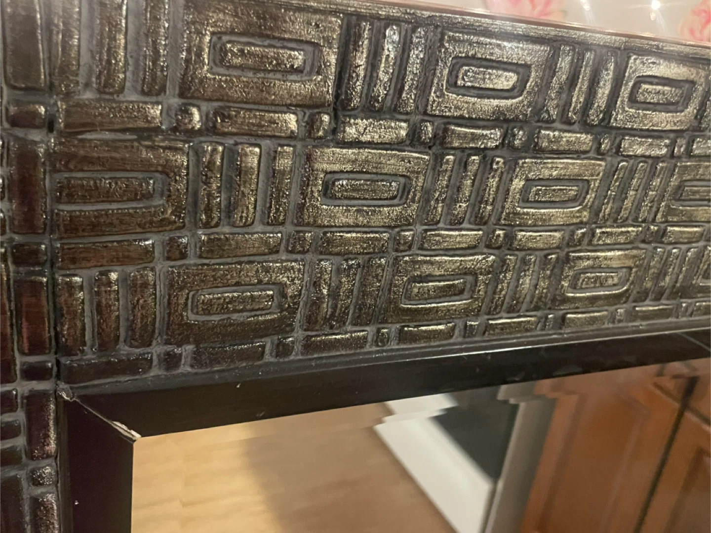 Large Decorative Mirror with Textured Frame - photo 3