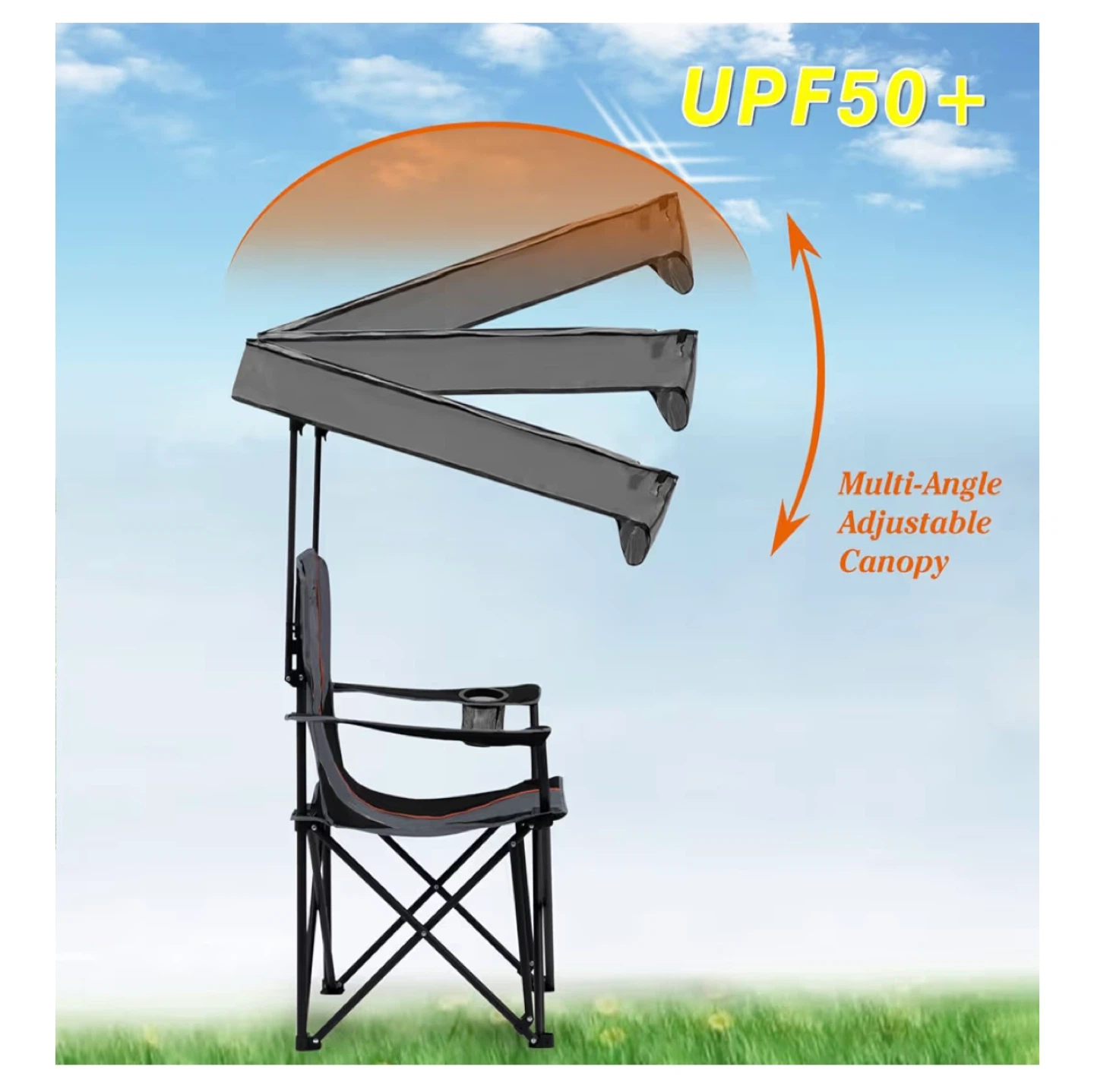 Beach/Camping Chair w/ Adjustable Shade Canopy - photo 3