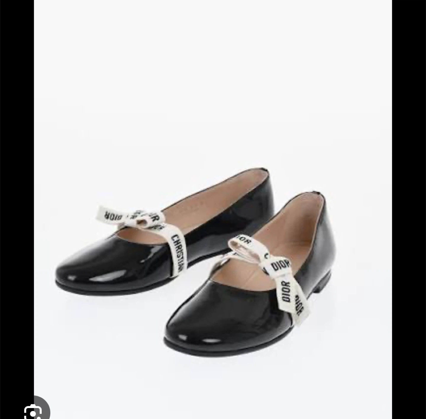 Christian Dior Black Patent Ballet Flats