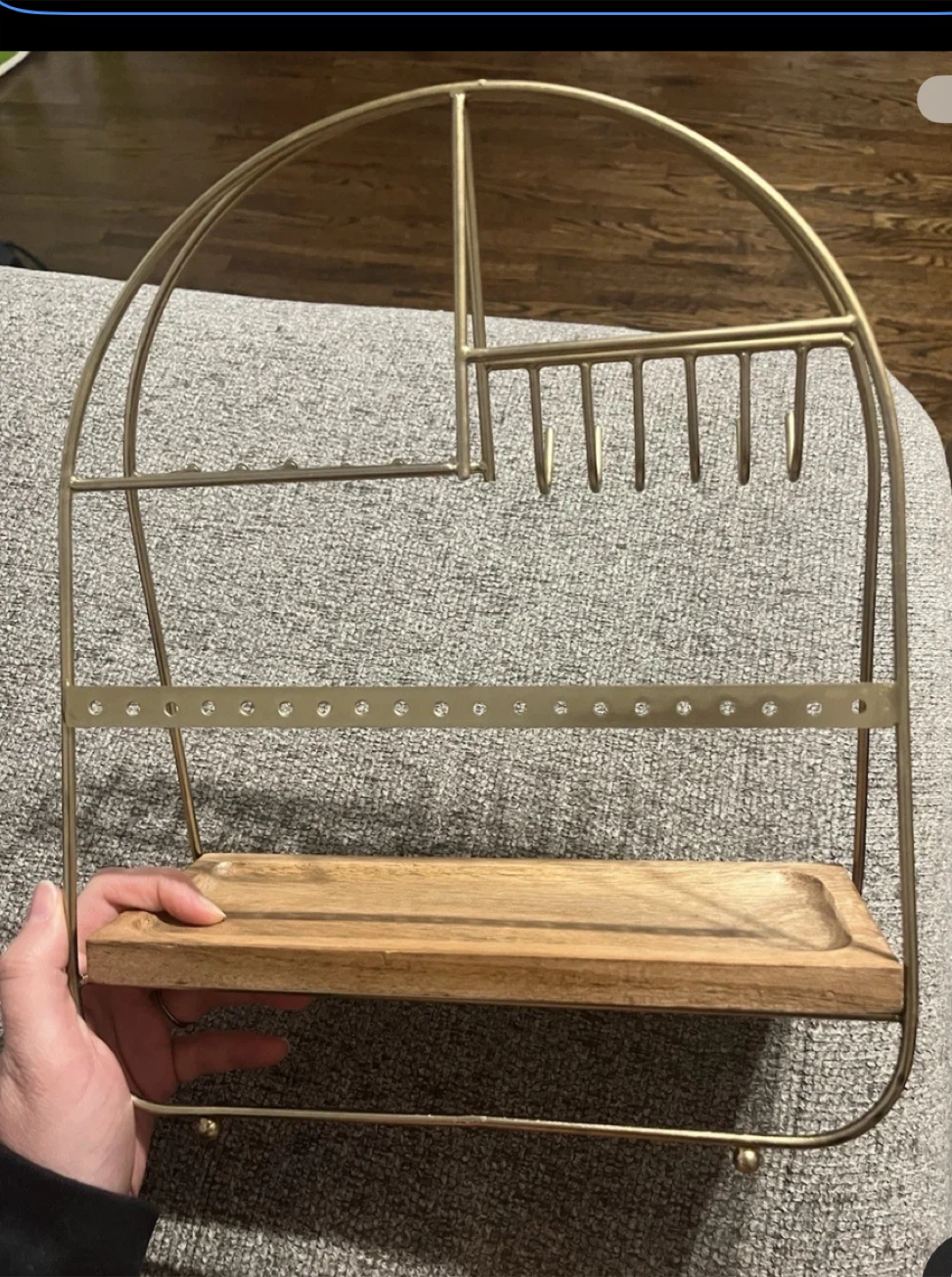 Gold Metal Jewelry Organizer Display