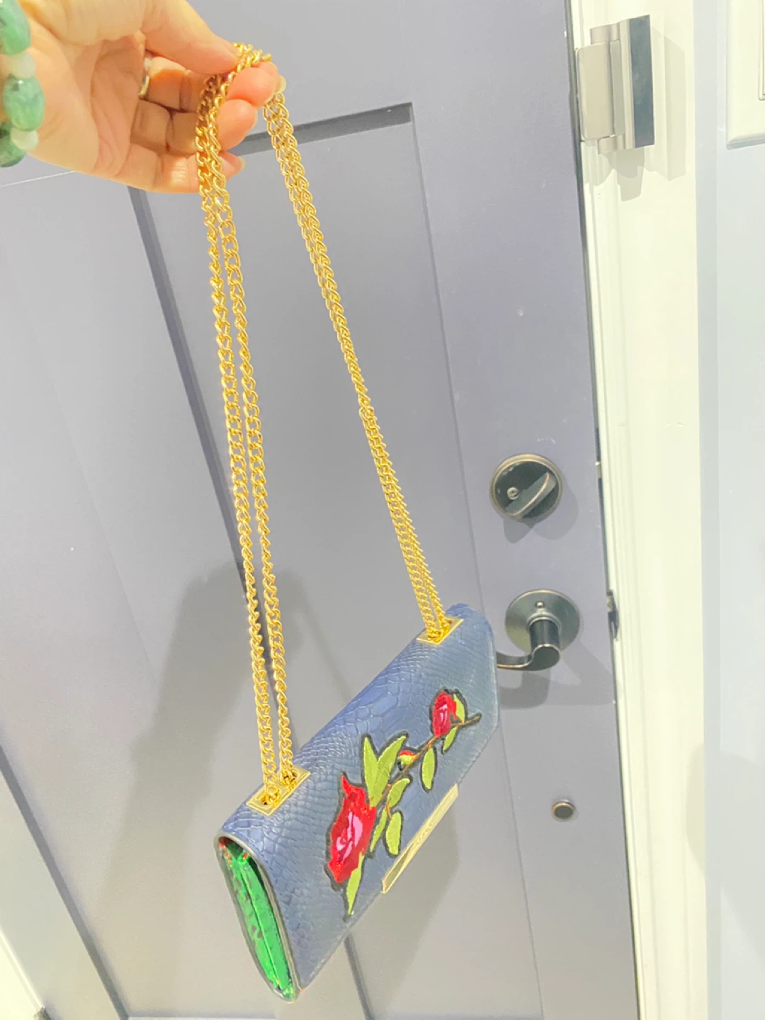 ALDO Blue Floral Chain Bag - photo 3