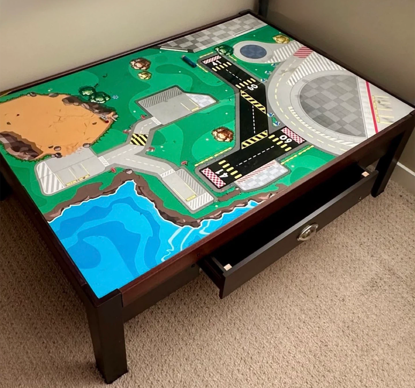 Kidkraft Play Table with Airport Scene and Drawer