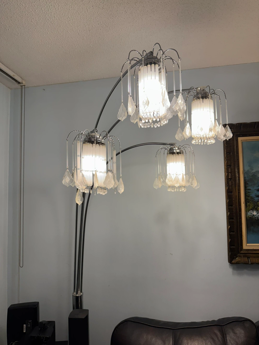 Arc Floor Lamp with Crystal Accents