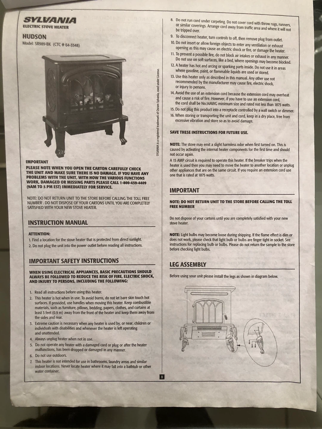 SYLVANIA Electric Stove Heater - photo 4