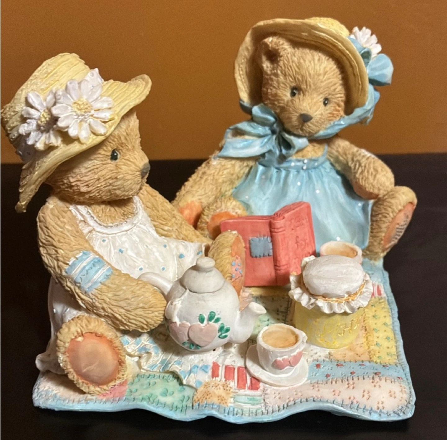 cherished teddies tea party porcelain figure