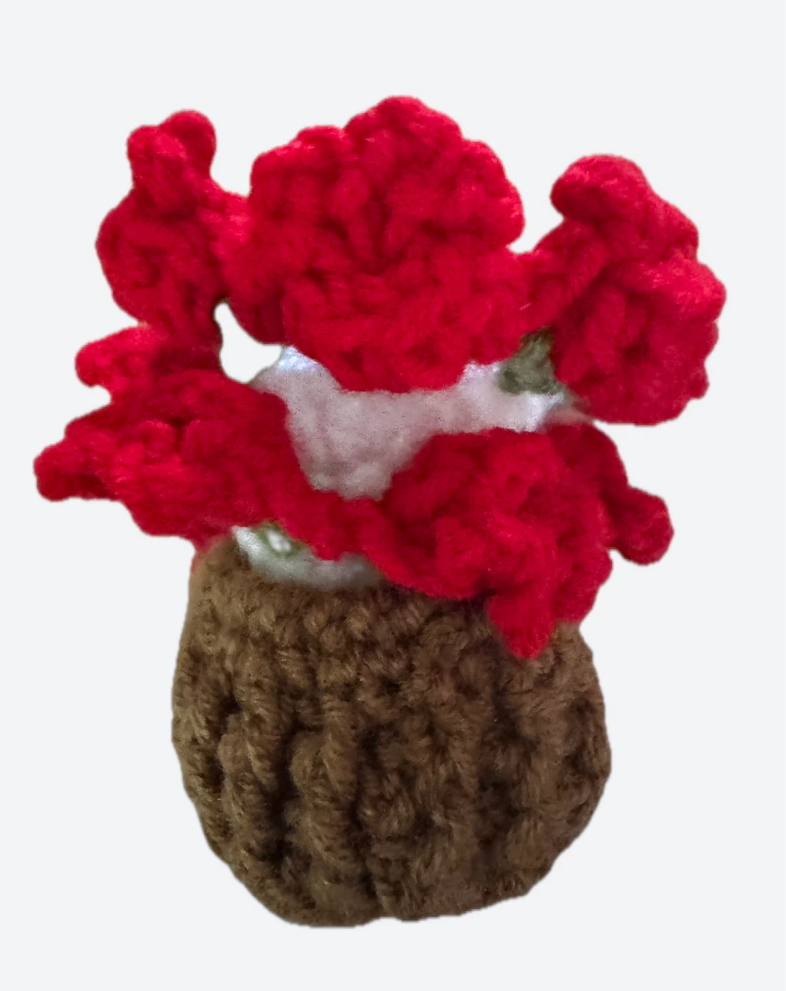 Crocheted Red Rose 🌹 Coaster and Pot 🪴 - photo 2