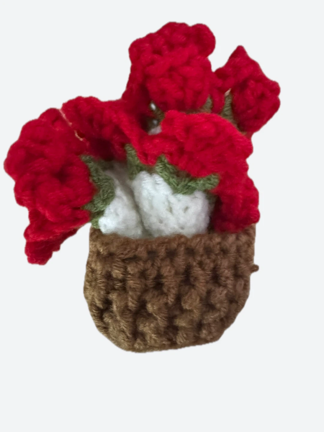 Crocheted Red Rose 🌹 Coaster and Pot 🪴 - photo 3