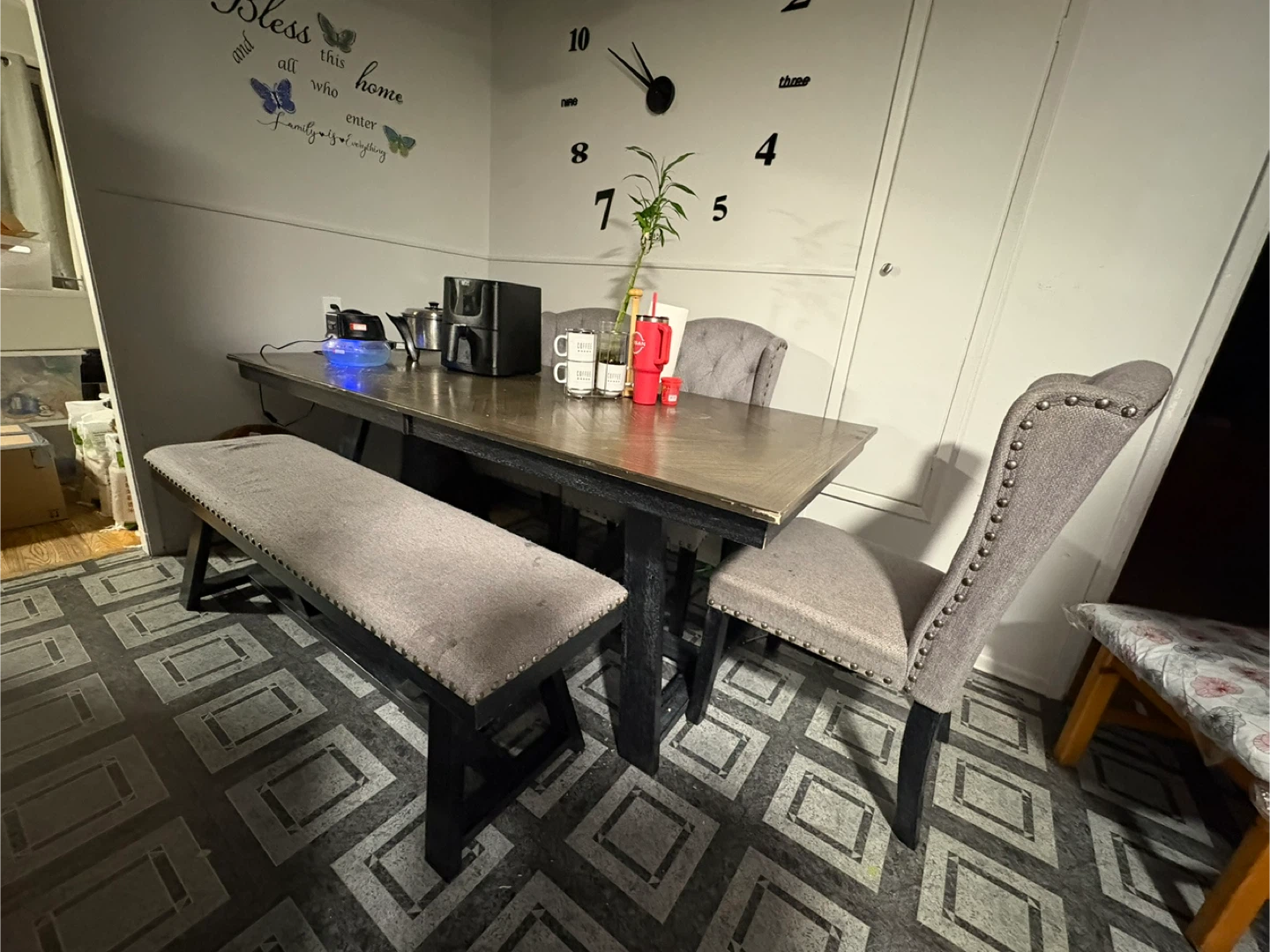 Dining Table Set with Bench and Chairs - photo 2