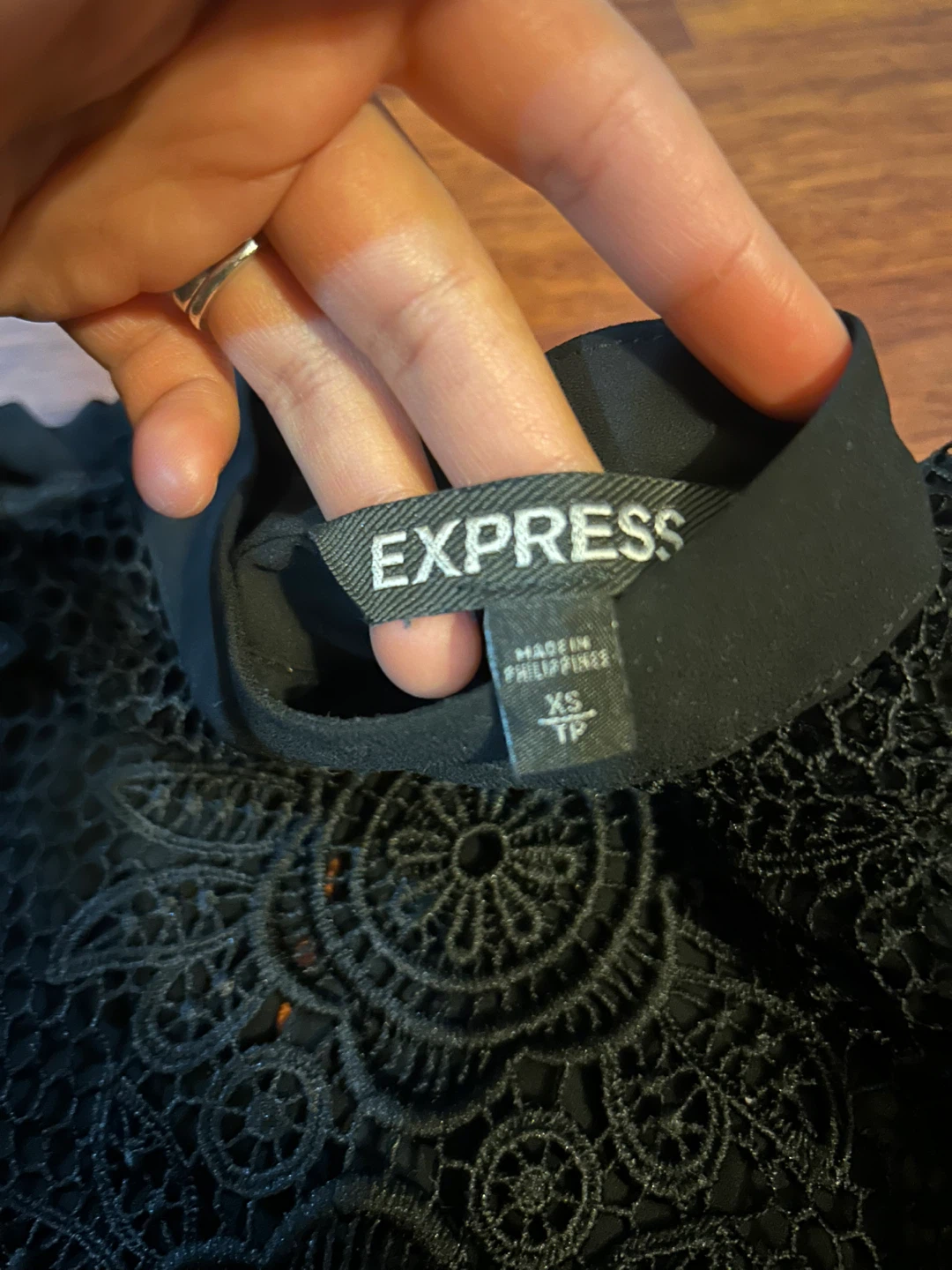 Express Lace Detail Top Black - Size XS - photo 2