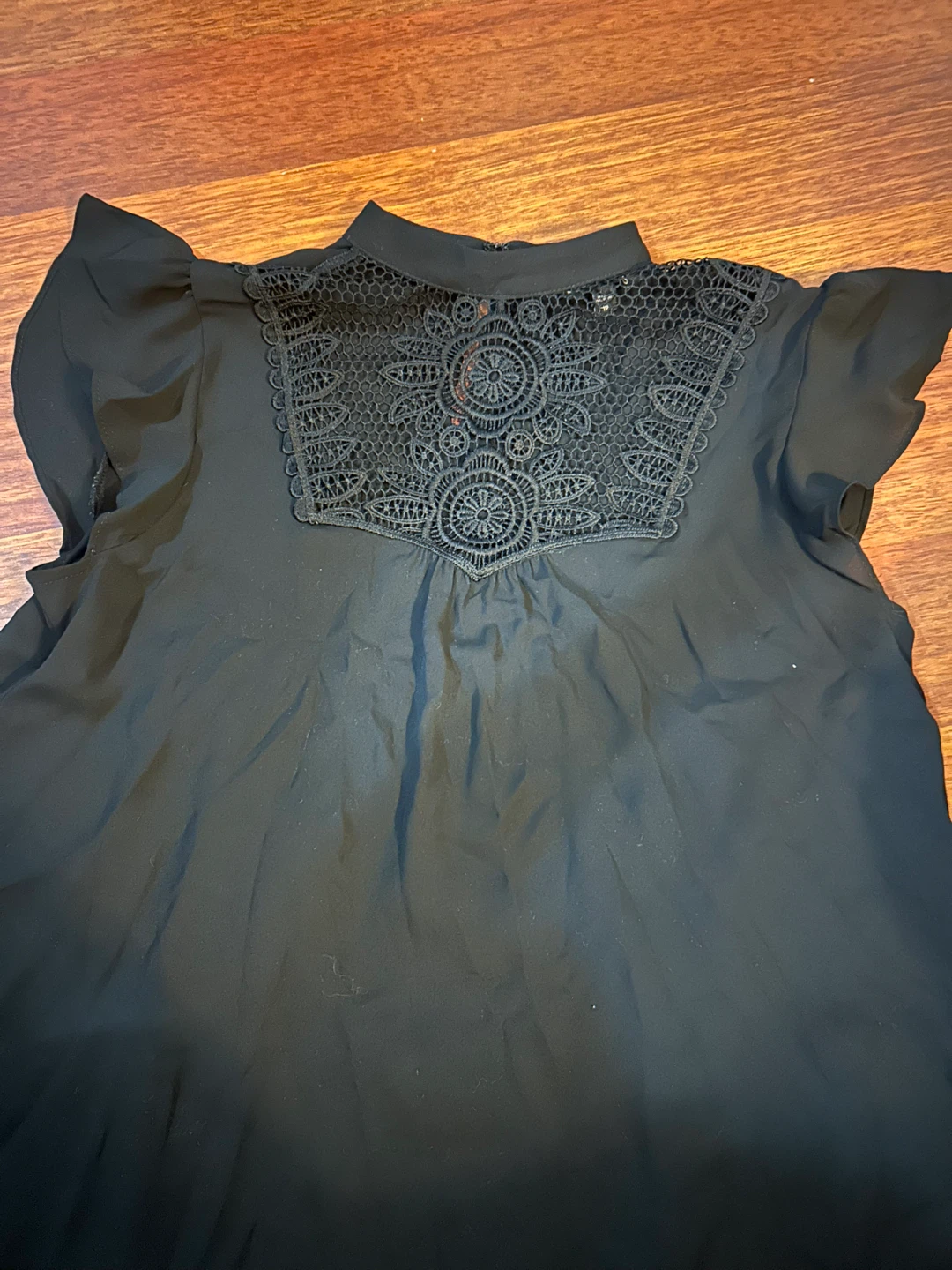 Express Lace Detail Top Black - Size XS