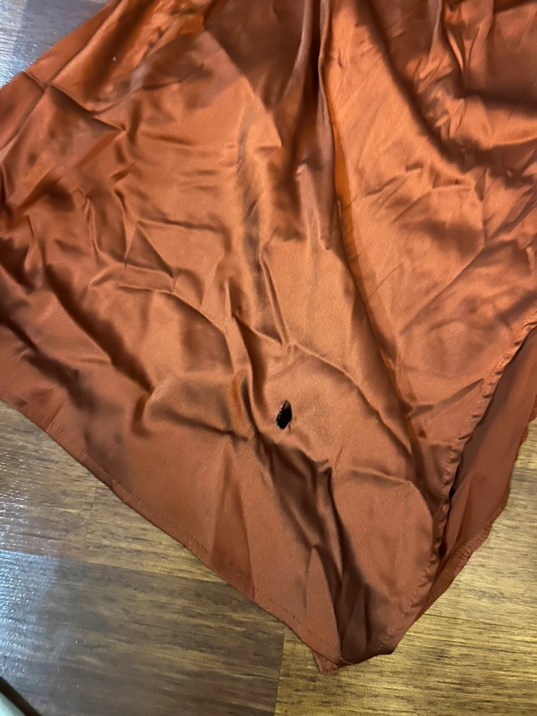 Satin Slip Dress Rust Orange - Size S-M - photo 2