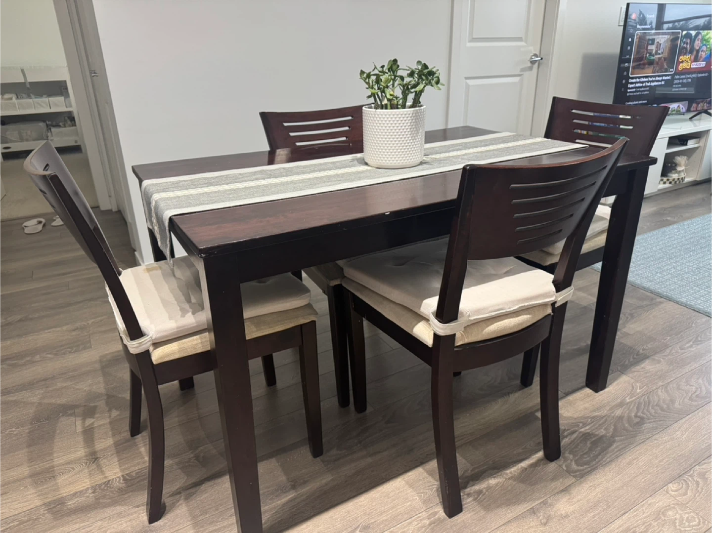 Dining Table Set – Table + 4 Chairs + Cushions - photo 2
