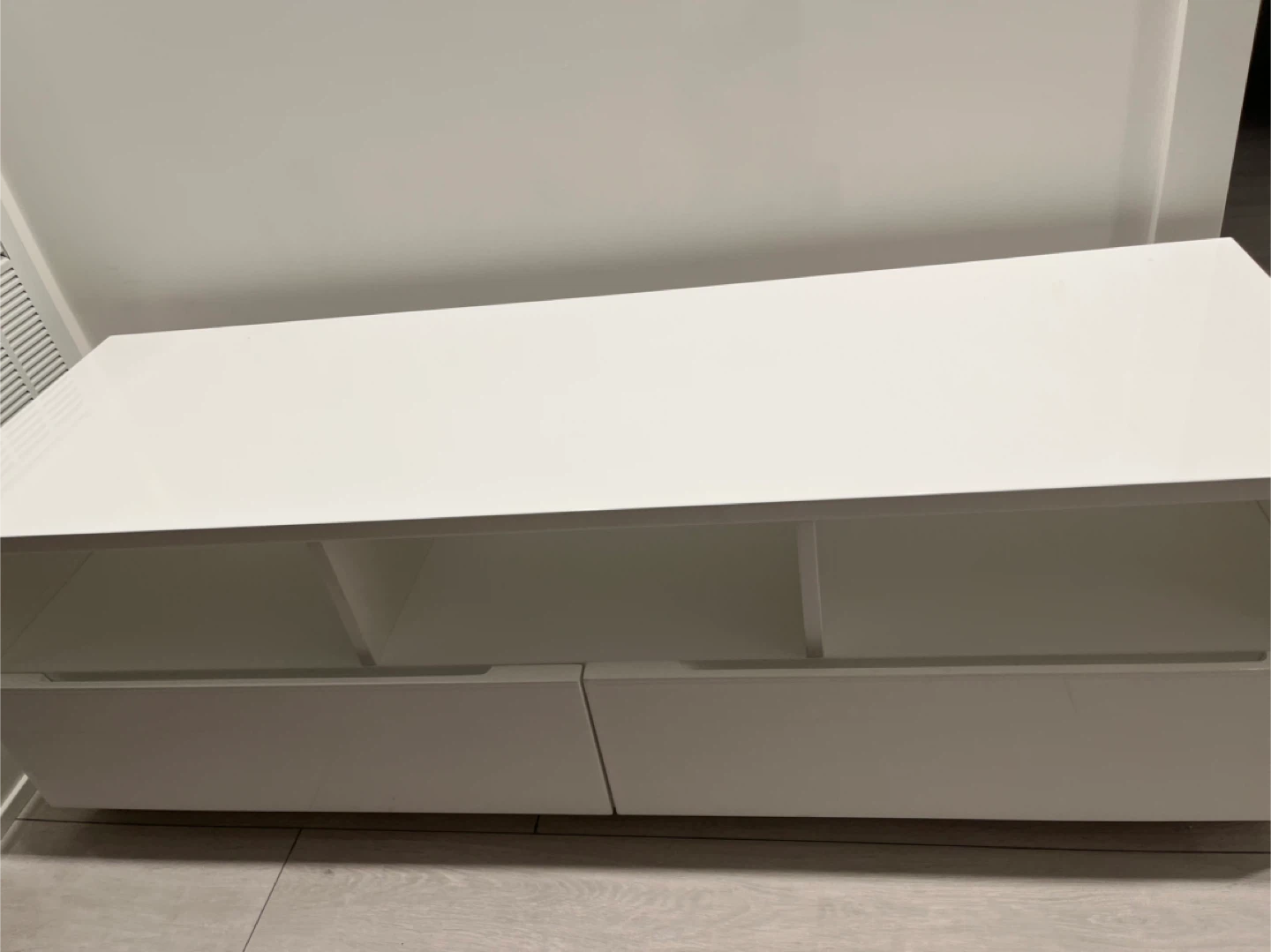 CB2 White Media Console with Drawers