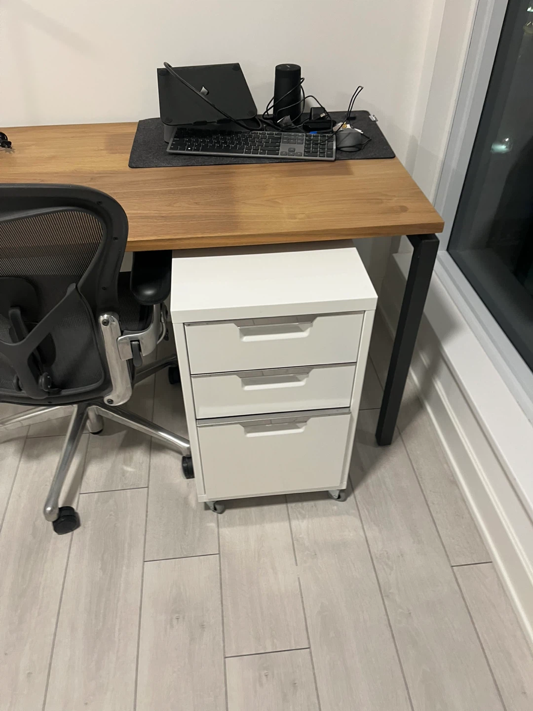 CB2 White 3-Drawer Filing Cabinet - photo 2