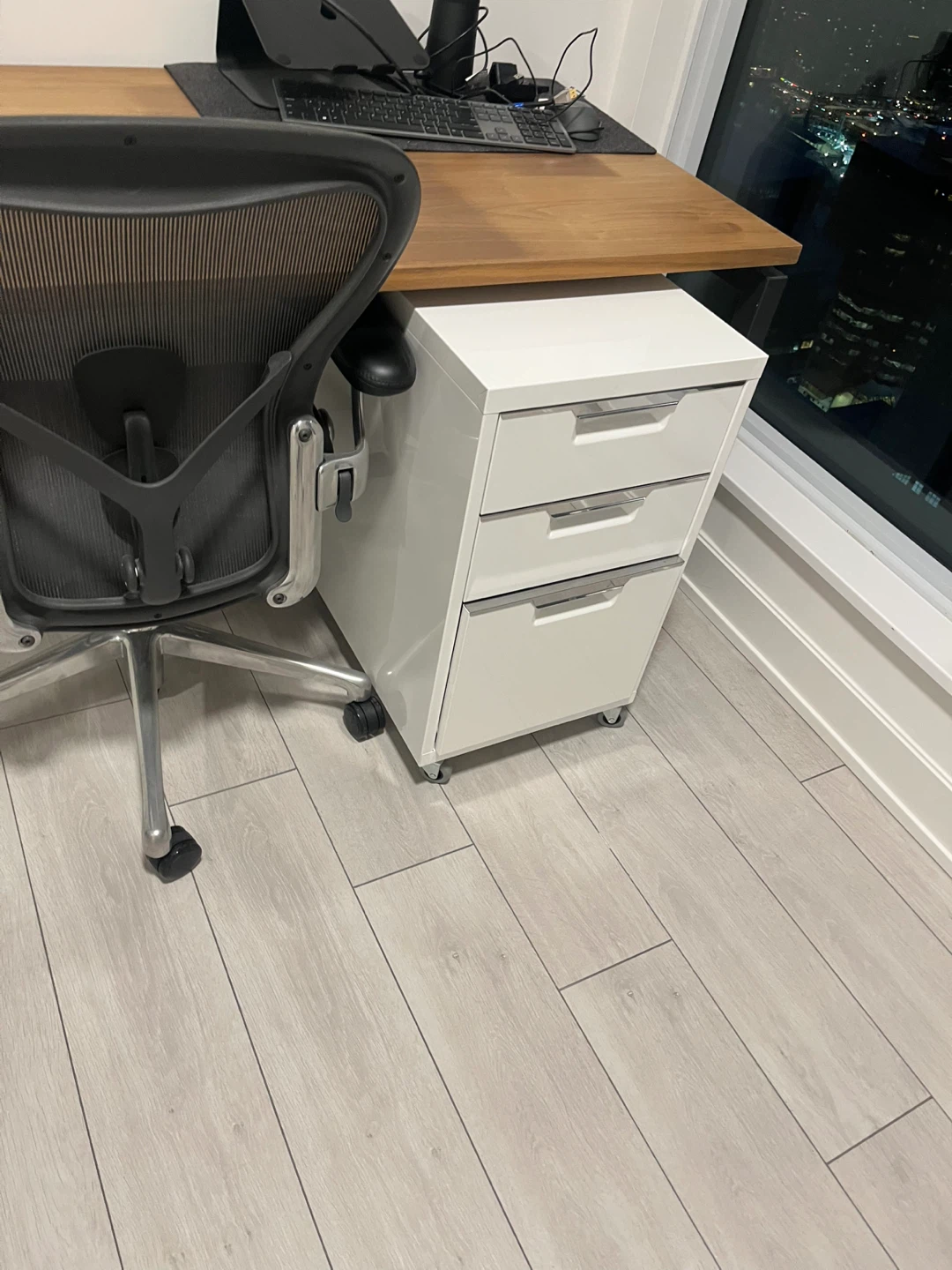 CB2 White 3-Drawer Filing Cabinet