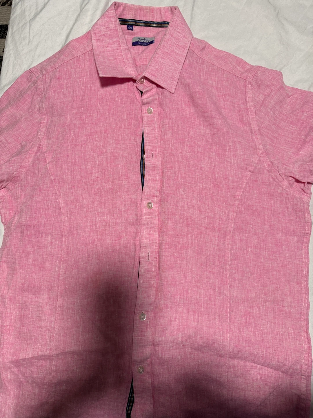 Pink Linen Button-Up Shirt - Portobello