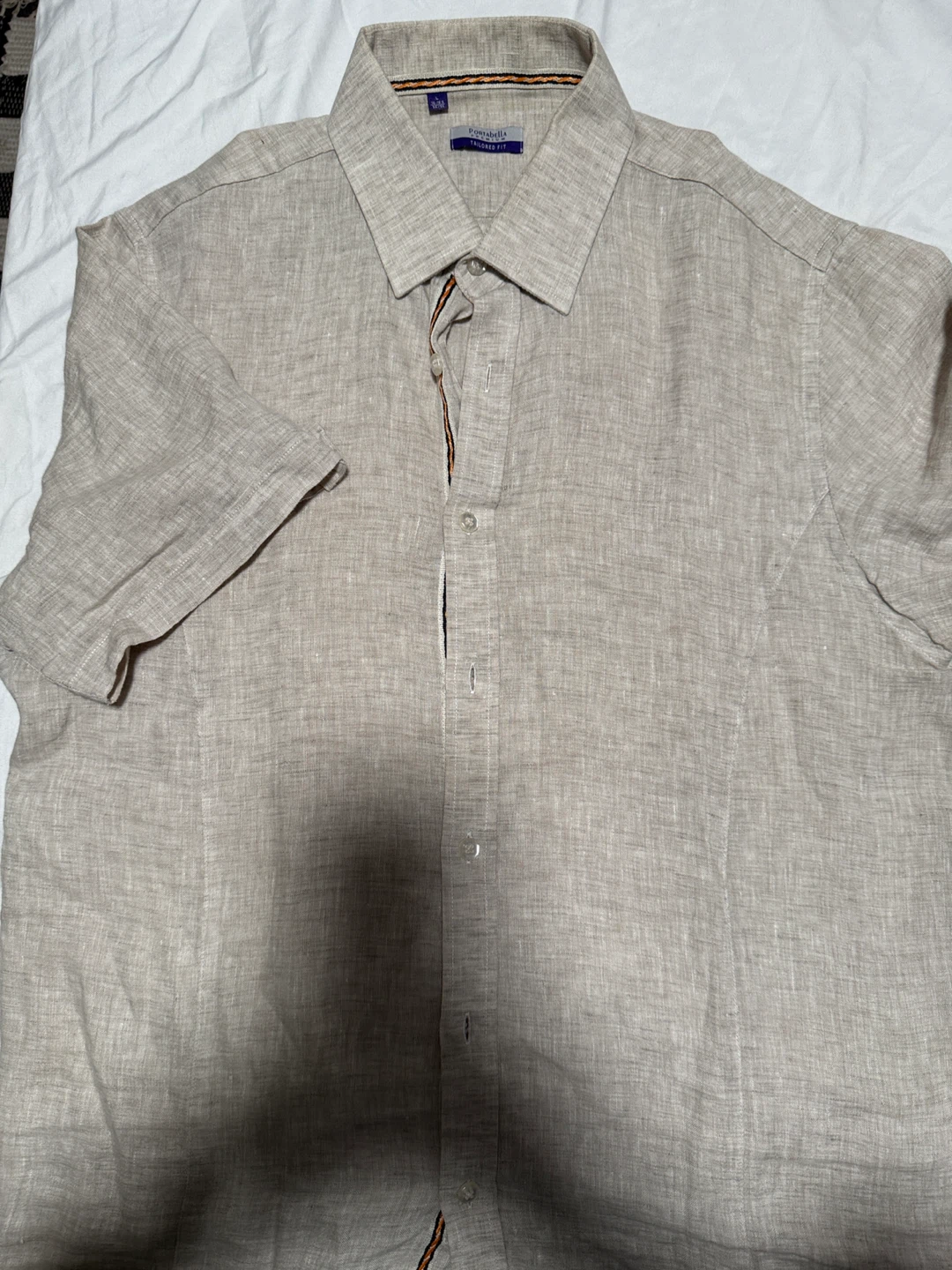 Portabella Linen Blend Short Sleeve Button-Up Shirt